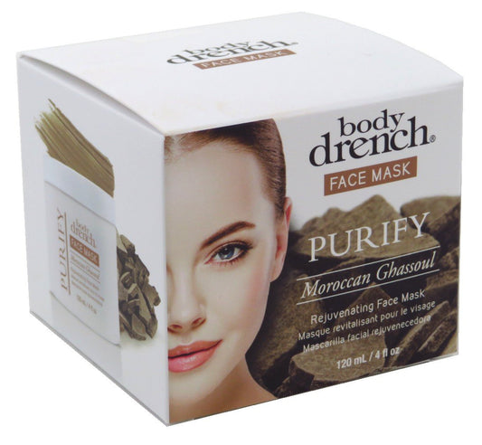 White Smoke Body Drench Face Mask Purify Moroccan Ghassoul 4 Ounce Jar (120ml) (2 Pack)