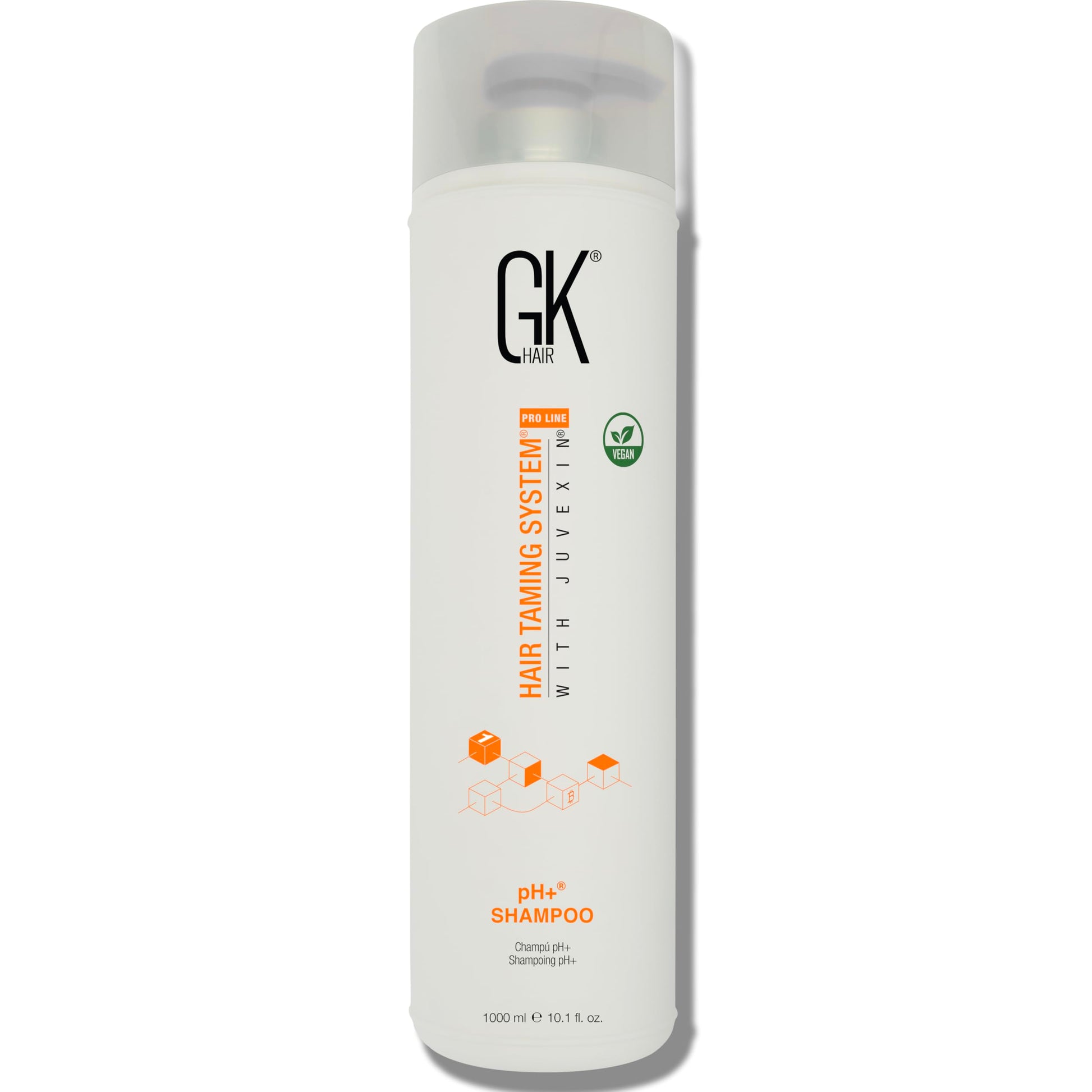 Light Gray GK HAIR pH+ Clarifying Shampoo 33.8 Oz – Aloe Vera & Pro Vitamin Deep Cleansing Shampoo for Build Up Removal, Pre Treatment Shampoo for Keratin Treatment, Detox Shampoo for Oily Hair