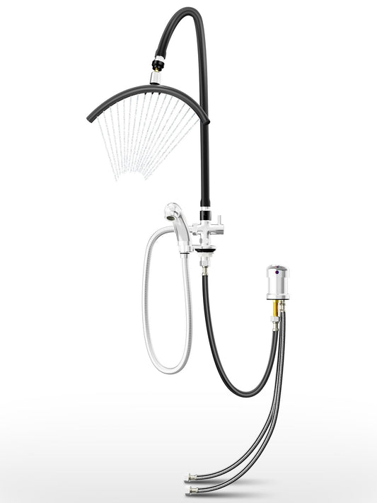 White Smoke Head Spa Tools - Professional Shampoo Bowl Waterfall Equipment, Easy-Install Sink Faucet Hose Attachment for Hair Salon, Home & Salon