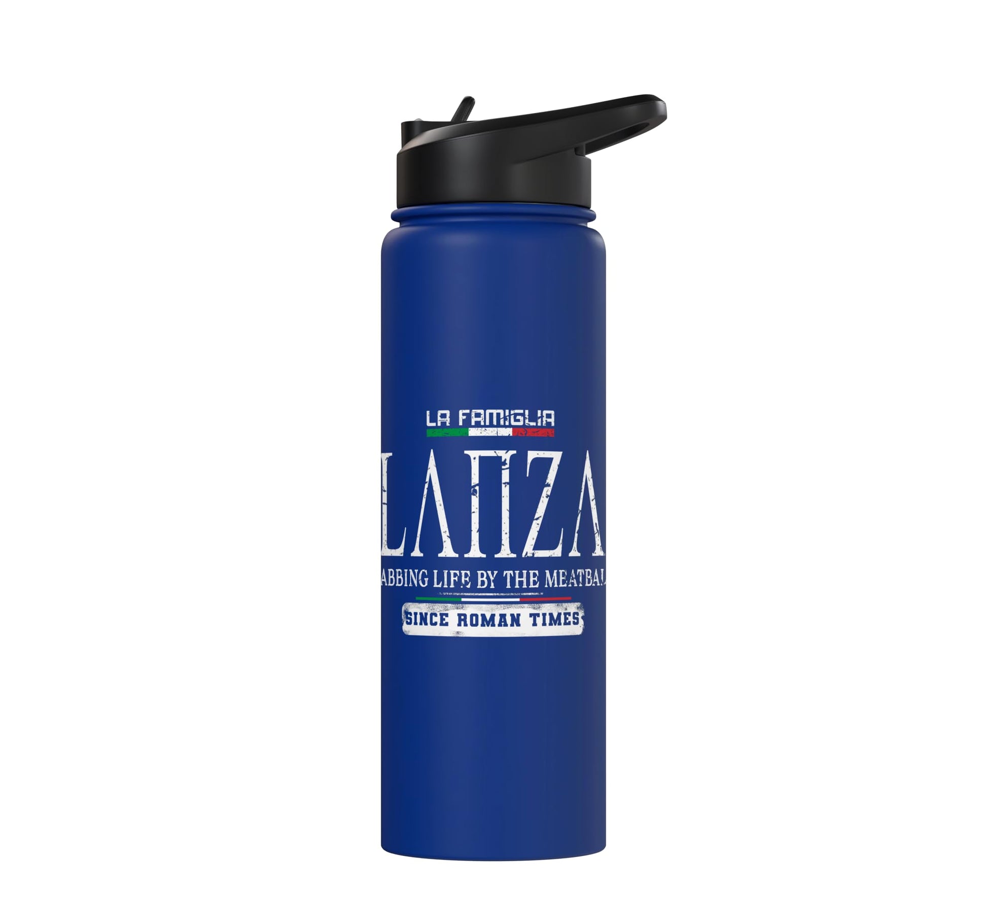 White Smoke Italia La Famiglia Lanza Grabbing Life By The Meatballs Stainless Steel Insulated Water Bottle