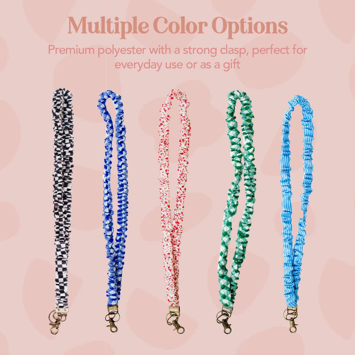 Thistle ANDI Neck Lanyard For Women - Scrunchie Cute Lanyard for Keys, Id Card Holder, Wallet - Aesthetic Long Lanyard (Groovy Bright Floral)