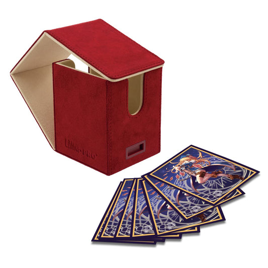 White Smoke Ultra Pro - Vivid Alcove Flip Deck Box (Red) - Protect and Store up to 100 Double Sleeves Standard Size Cards, Perfect for Sports Cards, Gaming Cards & Collectible Trading Cards