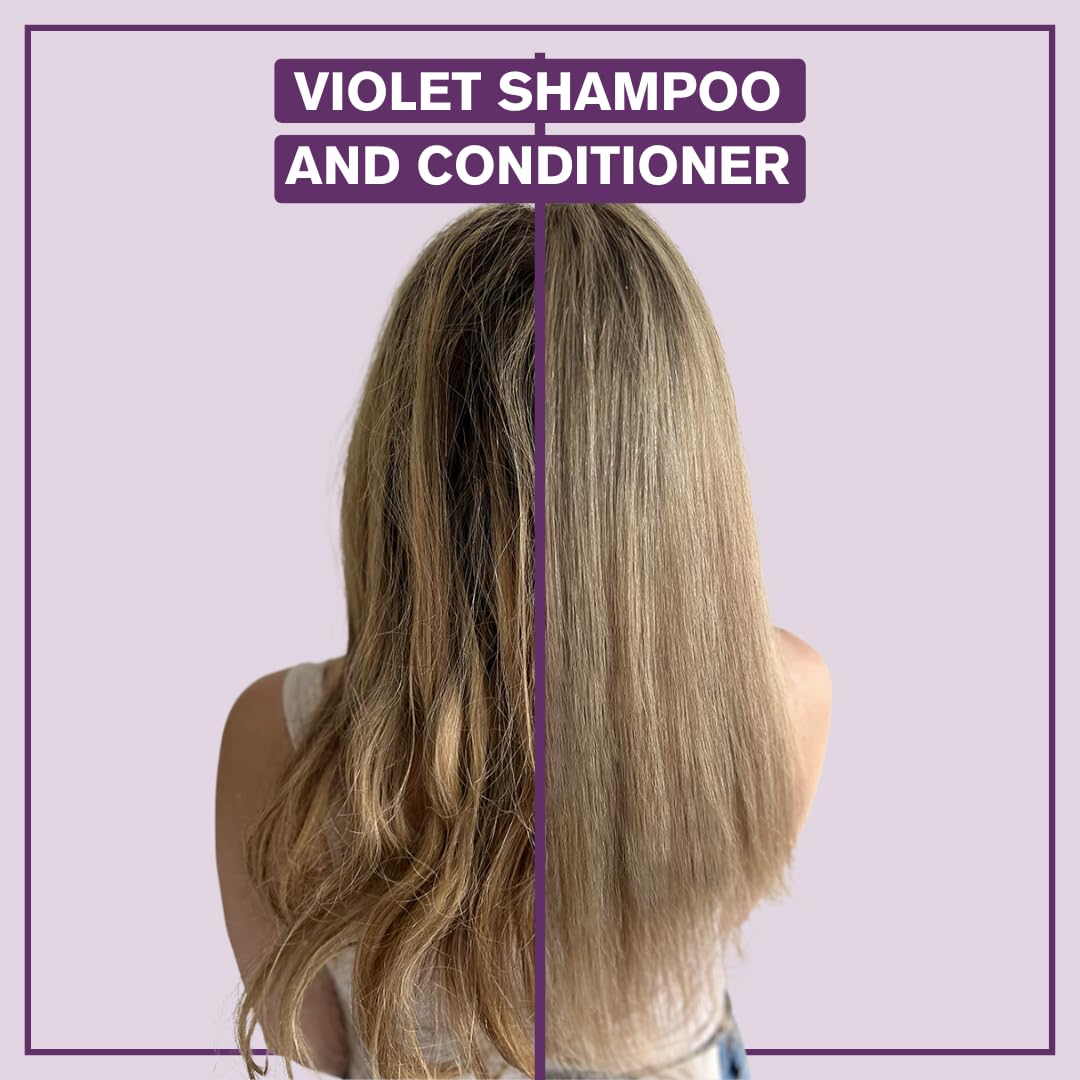 Lavender Alcôve - Violet Shampoo & Conditioner Duo - Blonde and Colored Hair - Sulfate-Free - Neutralize Yellow and Brassy Tones - Evening Primrose Oil - Mango Extract - Argan Oil - Color-Safe - 10oz