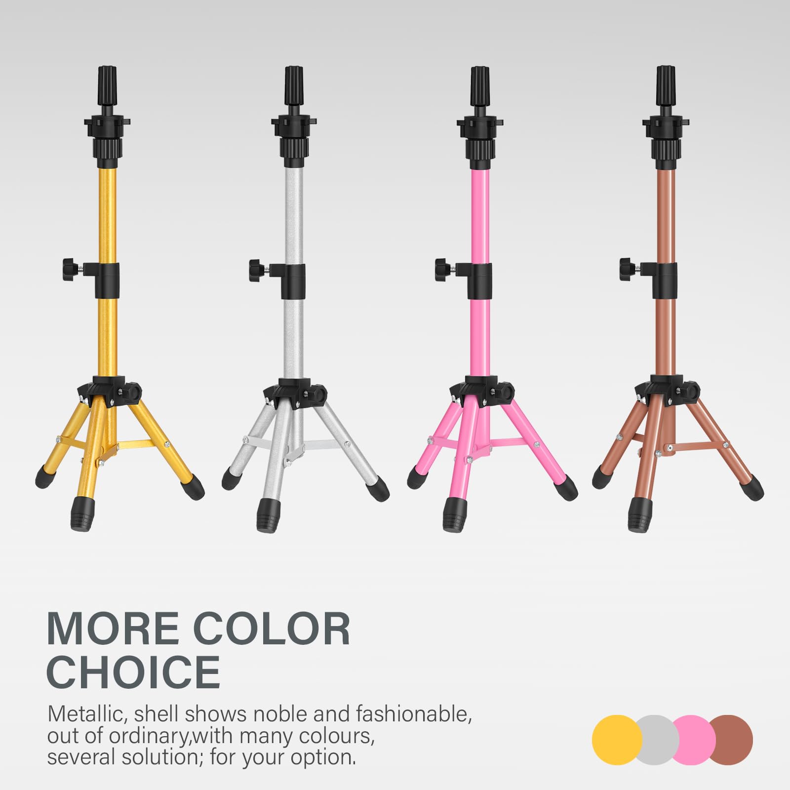 Lavender AliLeader 25 Inch Mannequin Head Stand Tripod for Mannequin Head Wig Stand Tripod Wig Head Stand for Training Heads and Canvas Block Head (Mannequin Head Not Included,Pink)