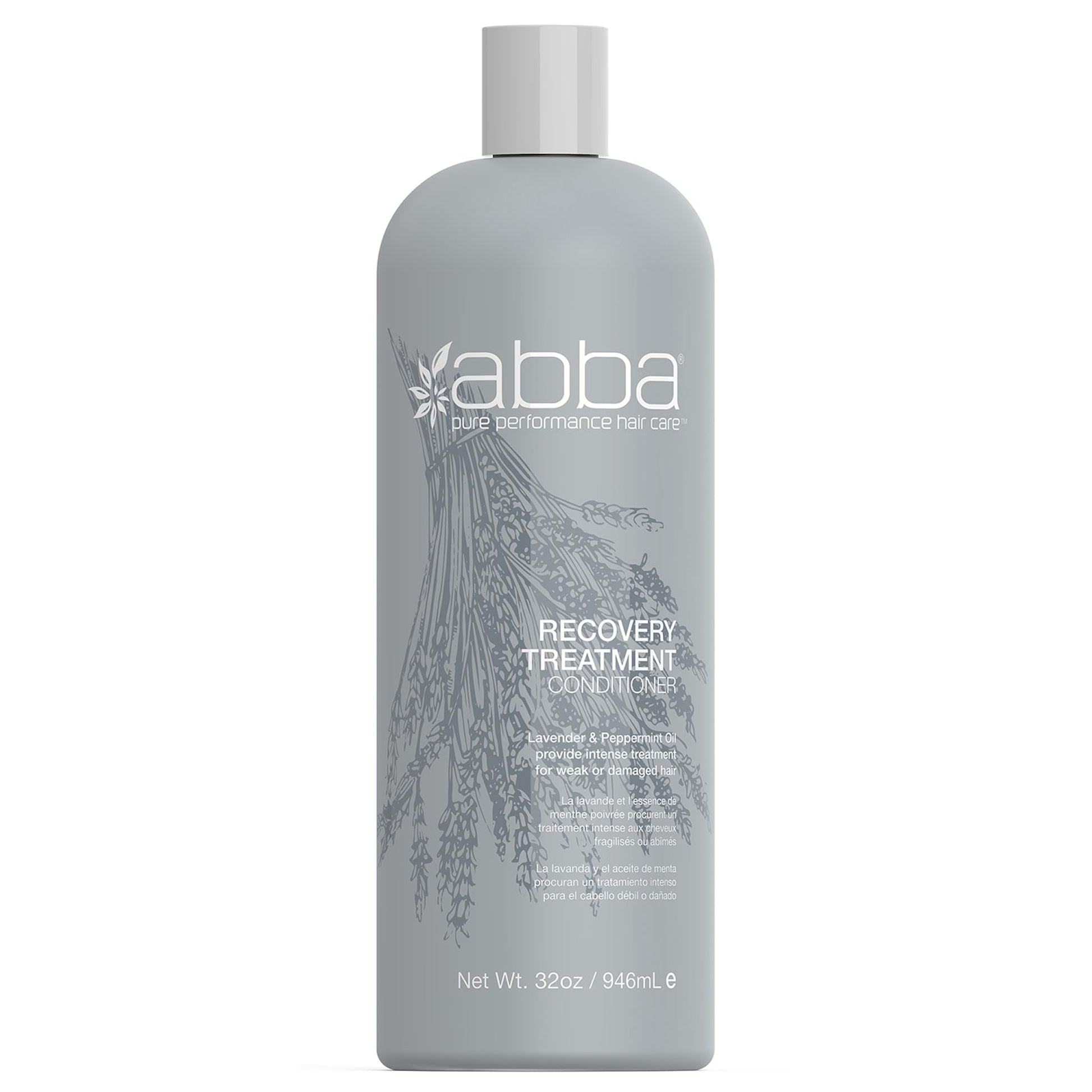 Gray ABBA Recovery Treatment Conditioner, Lavender & Peppermint Oil, 32 Fl Oz (Pack of 1)