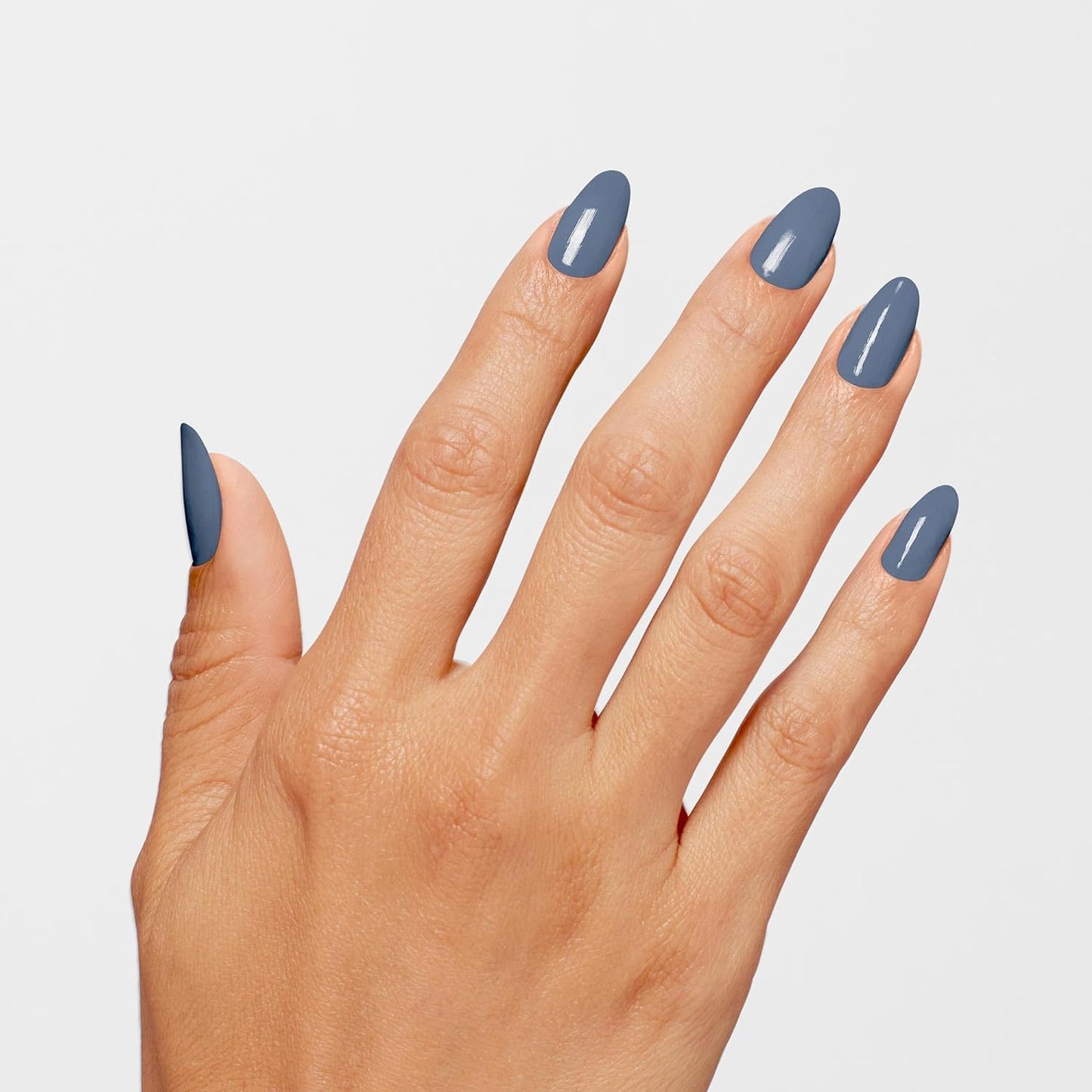 Lavender OPI Infinite Shine Pure Jean-ius | Opaque Dark Blue Crème Long Wear Gel Like Nail Polish | Vegan, Long Lasting, Streak Free