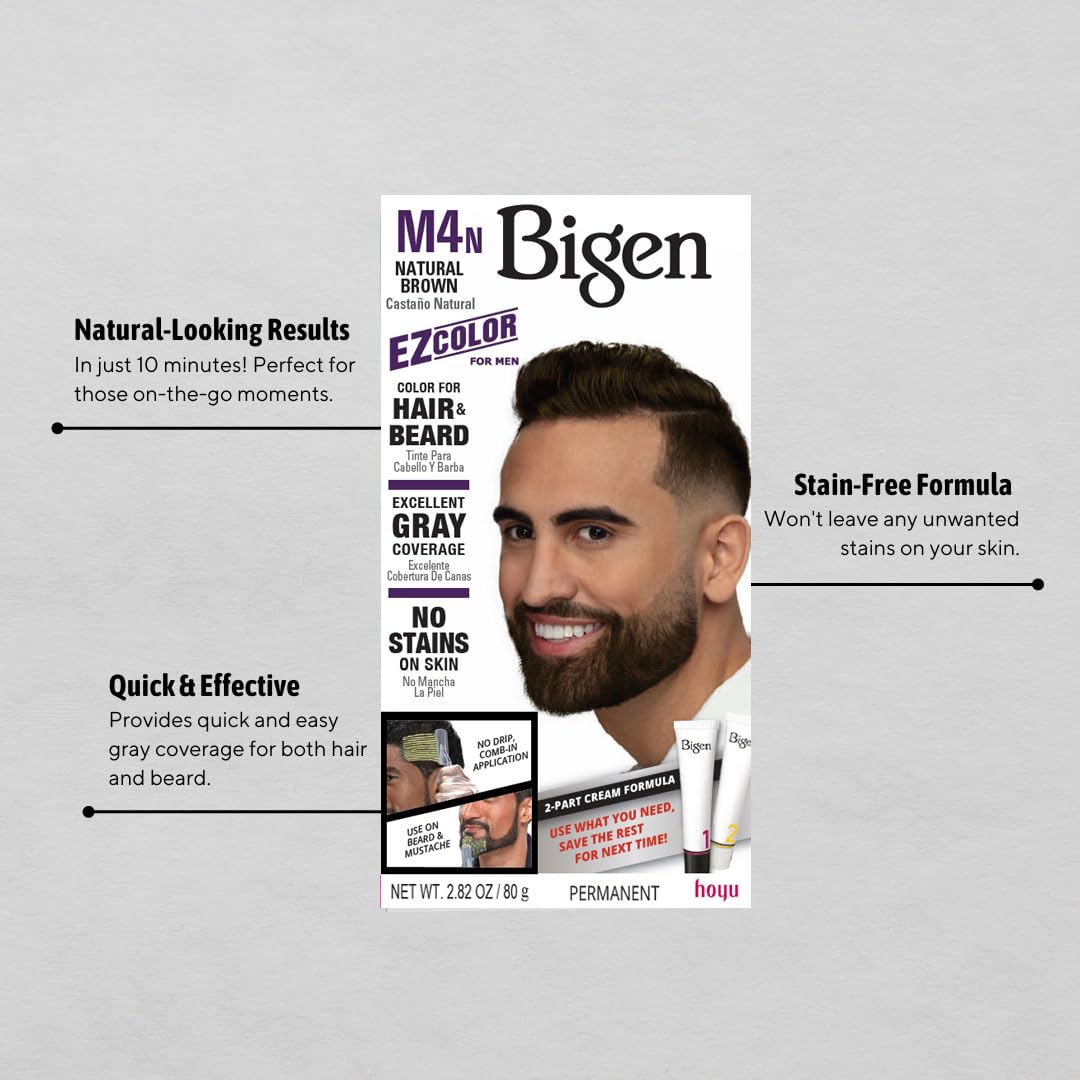 Light Gray M4n Bigen EZ Color for Men Natural Brown - 3 Pack