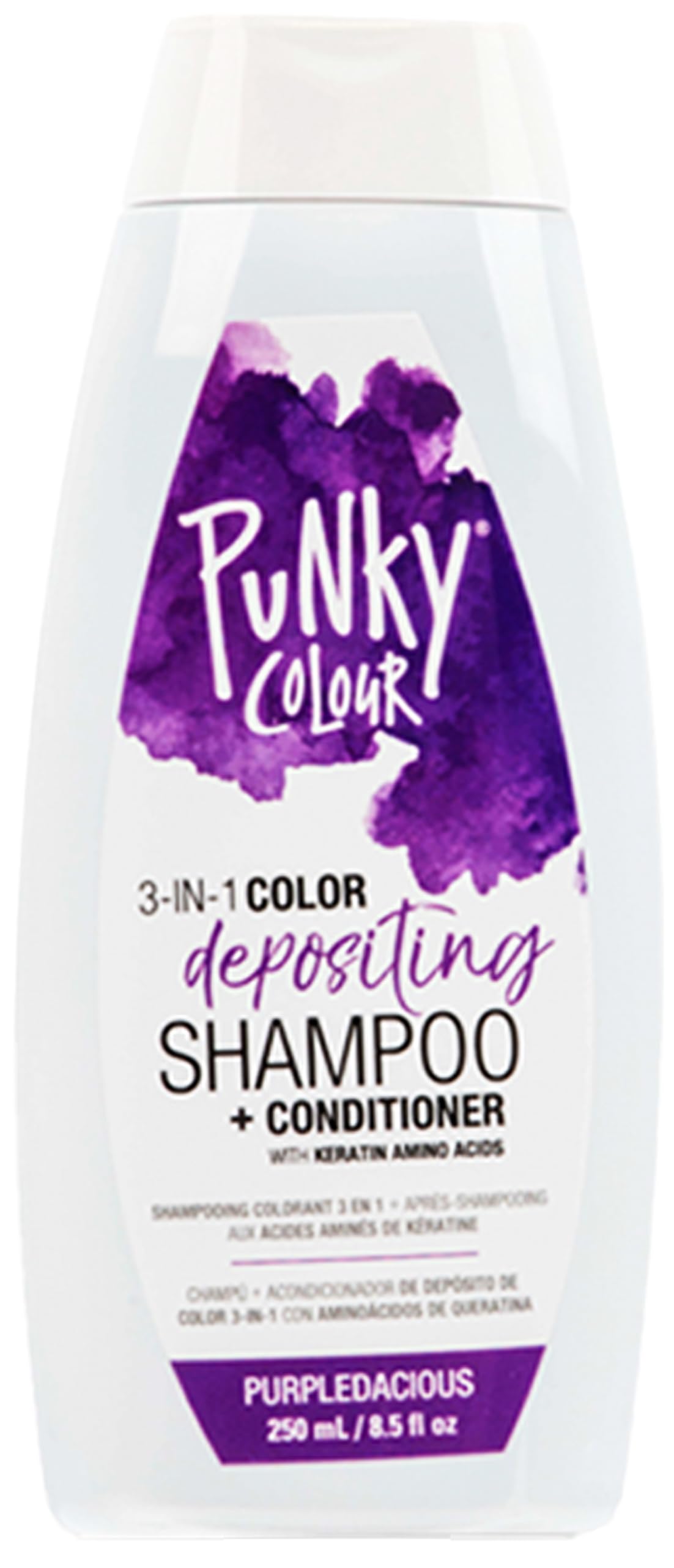 Lavender Punky Colour 3-in-1 Color Depositing Conditioner & Hair Cleanser - Purpledacious, Semi Permanent Hair Color, Temporary Hair-Dye, Sulfate-Free, Vegan, 8.5 fl oz.
