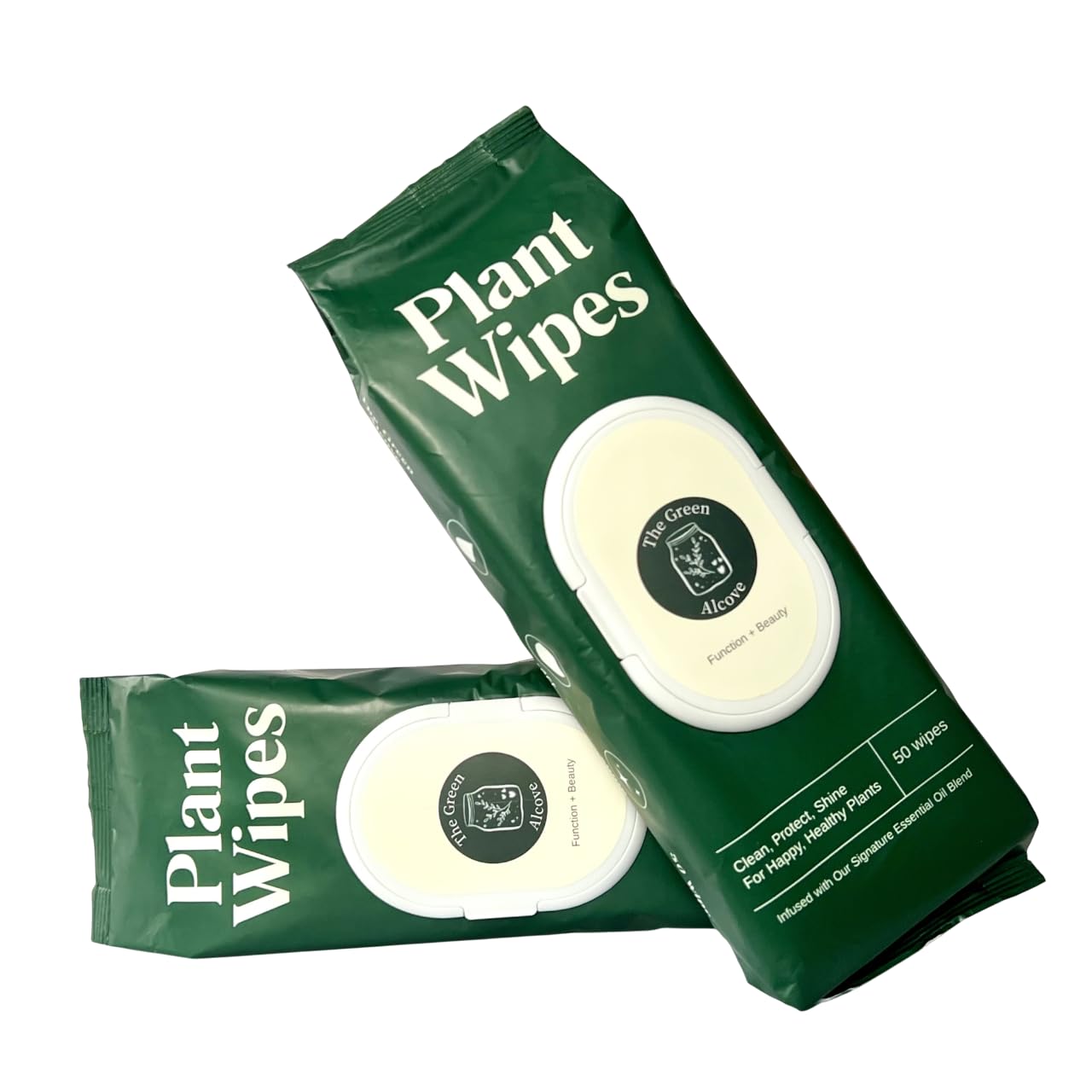 White Smoke The Green Alcove Plant Leaf Cleaner & Leaf Shine, Plant Cleaner | 2 Pack of 50 (Total 100 Count)