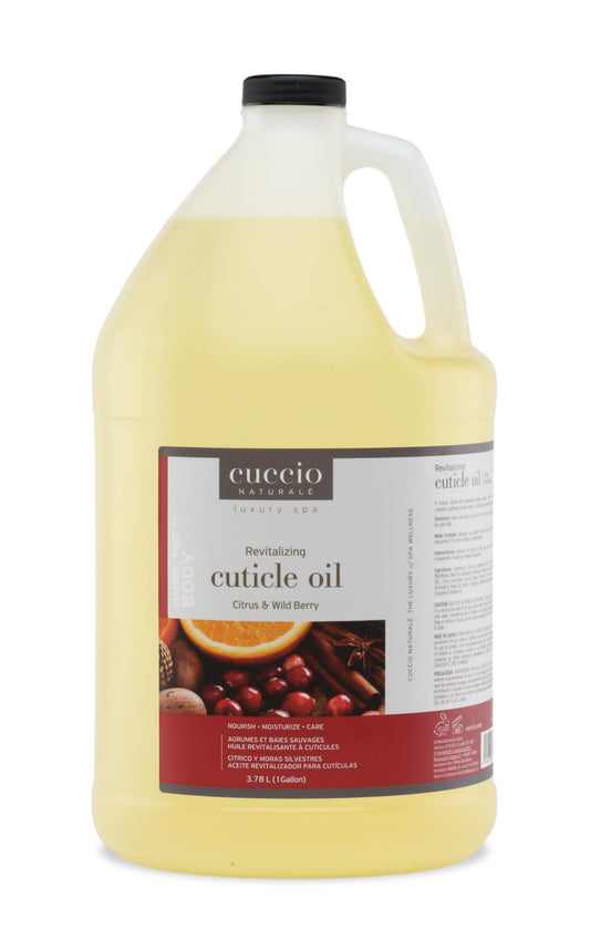 White Smoke Cuccio Naturale Cuticle Revitalizing Oil 1 Gallon (128 oz) – Citrus & Wild Berry Scent, Salon-Size Nail & Cuticle Treatment with Natural Oils, Vitamin-Enriched Hydration for Moisturized Nails & Skin
