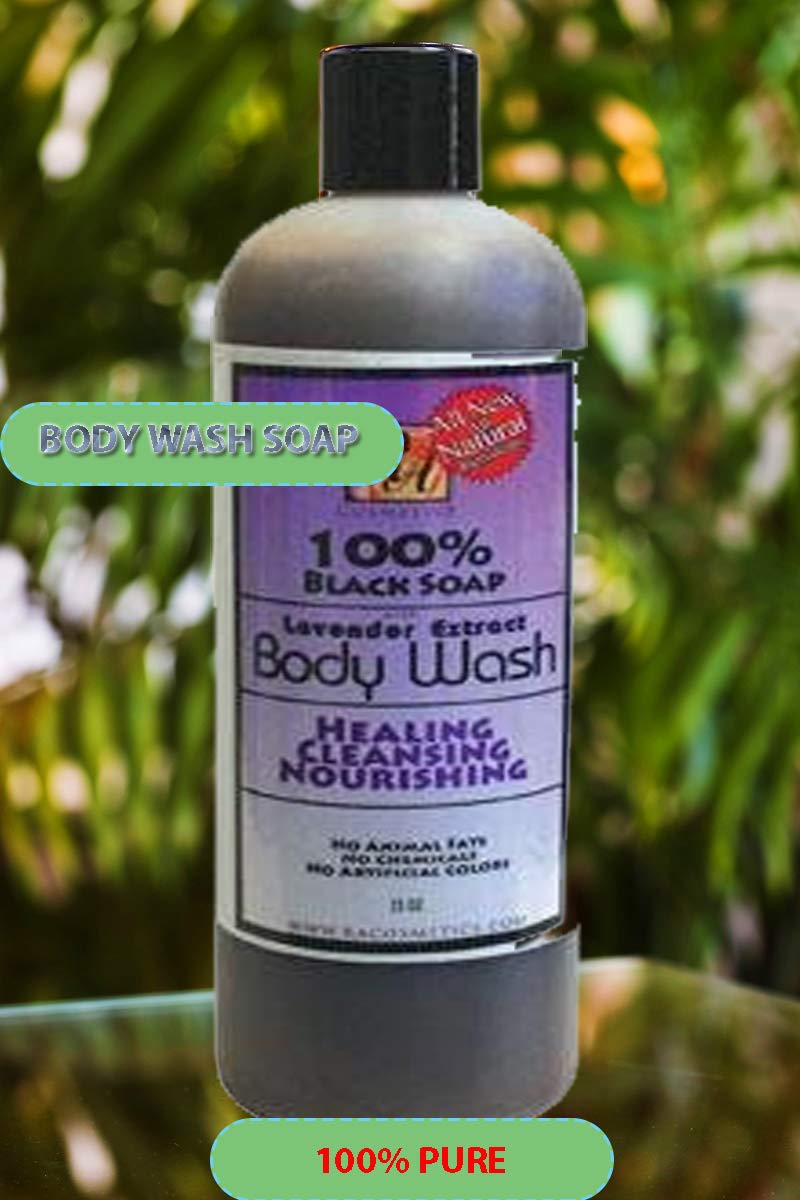 Black RA COSMETICS 100% Black Soap Body Wash Lavender Scent 13 Fl Oz