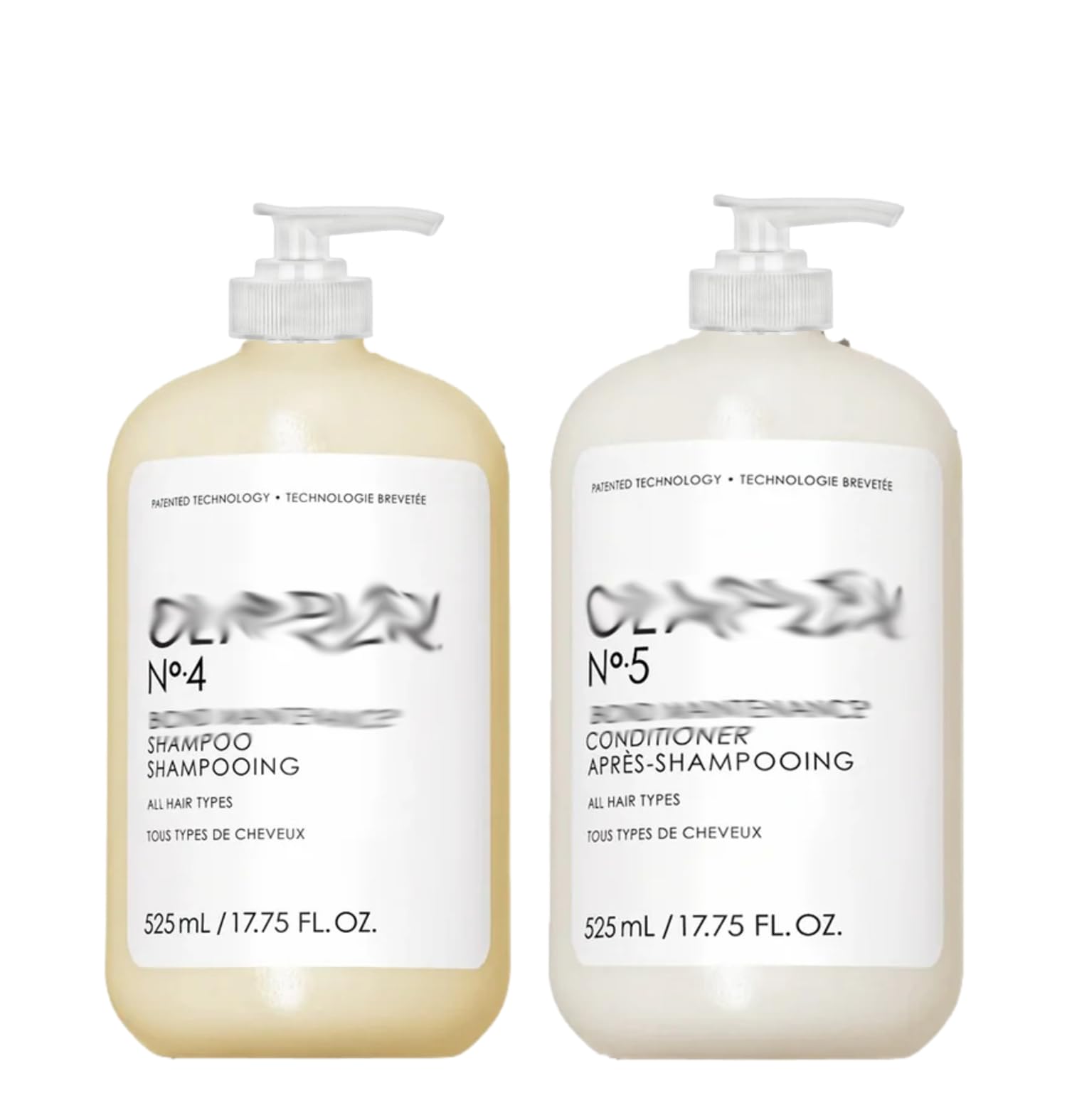 White Smoke Dispenser Pumps Compatible with the New Size Jumbo Olaplex No. 4 Shampoo and No. 5 Conditioner 17.75 oz, 525 ml Size Bottles, Ultra Essentials (Two White Pumps - 4 and 5 (17.75oz Jumbo)
