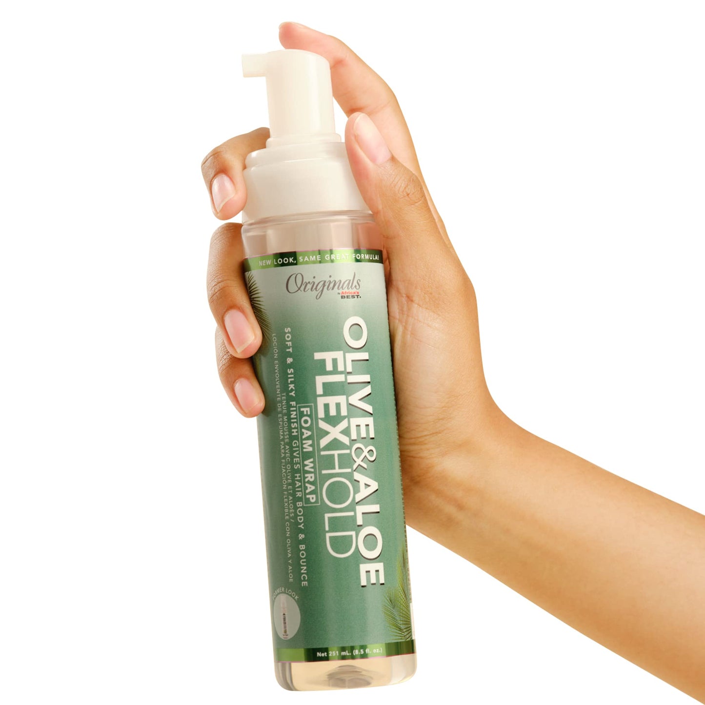 White Smoke Originals by Africa's Best Olive Oil Foam Wrap Lotion, 6.5oz Bottle, Natural Conditioning, Alcohol Free Flexible Hold, Moisturizes and Helps Strengthen Hair