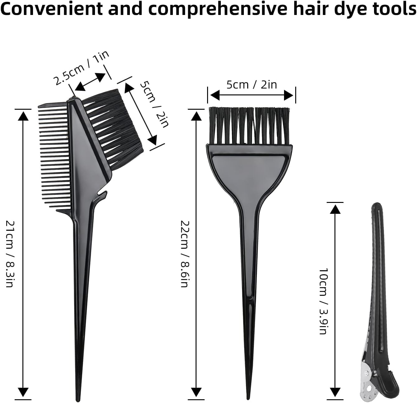 White Smoke ROOHUA Hair Coloring Kit- Hair Dye Kit - Hair dye brush and bowl set,Hair agitator,Hair Clips and disposable gloves shower caps,Essential Salon Supplies for Home Use (16, Black)