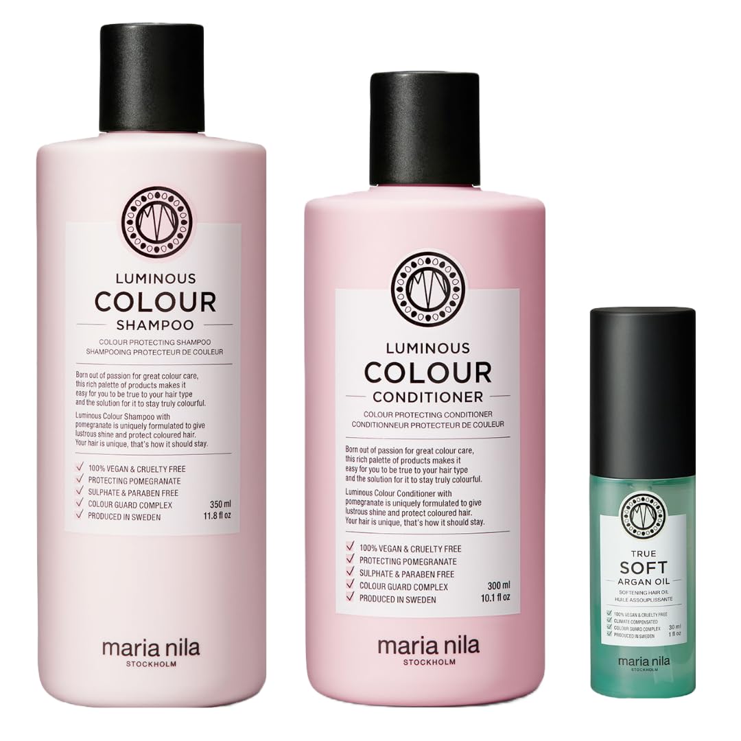 White Smoke Maria Nila Luminous Color Gift Box, Reduces Color Loss from Washing, Pomegranate Counteracts Dehydration, 100% Vegan & Sulfate/Paraben free