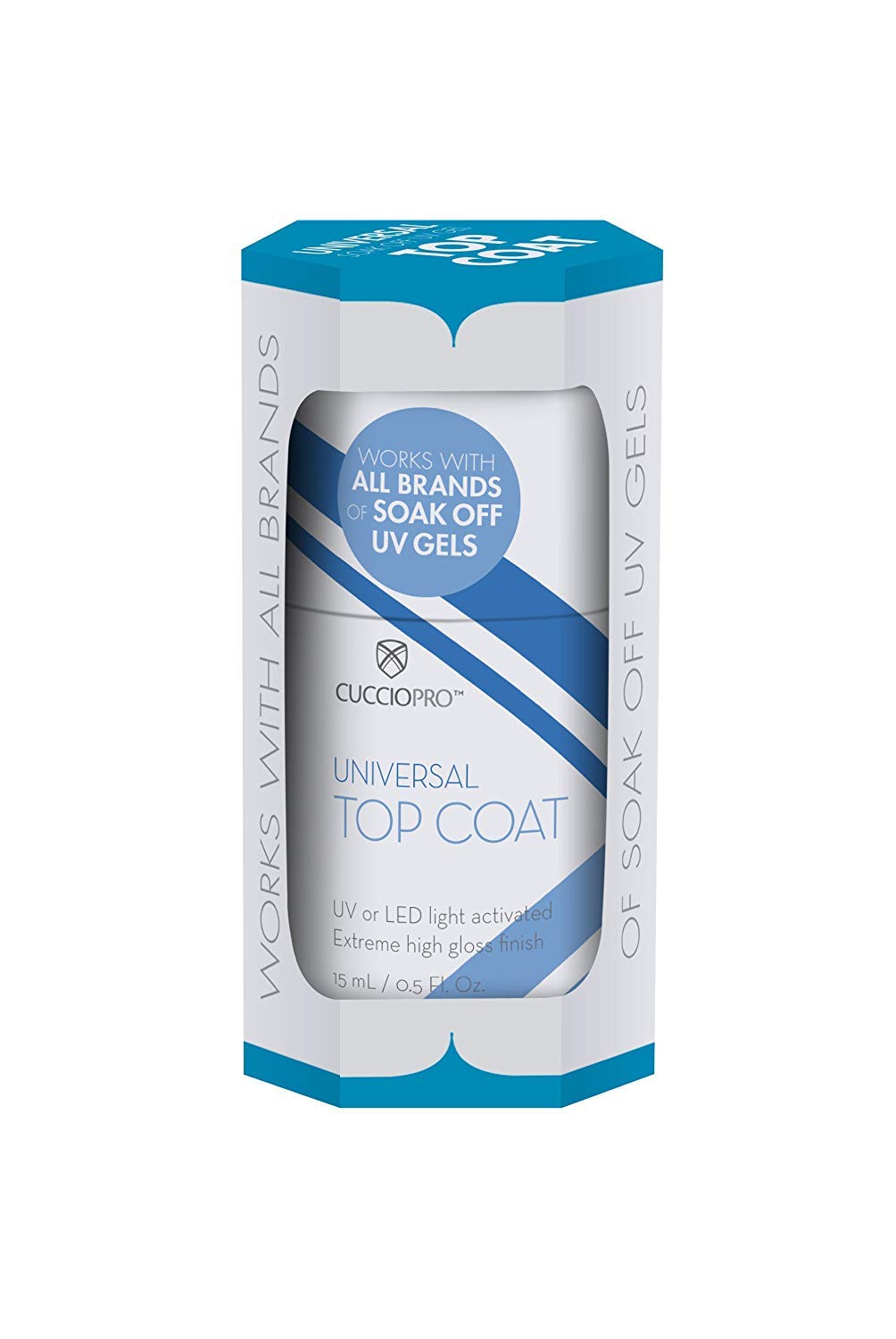 Light Gray Cuccio Professional Universal Soak Off UV Gel - Topcoat 15ml