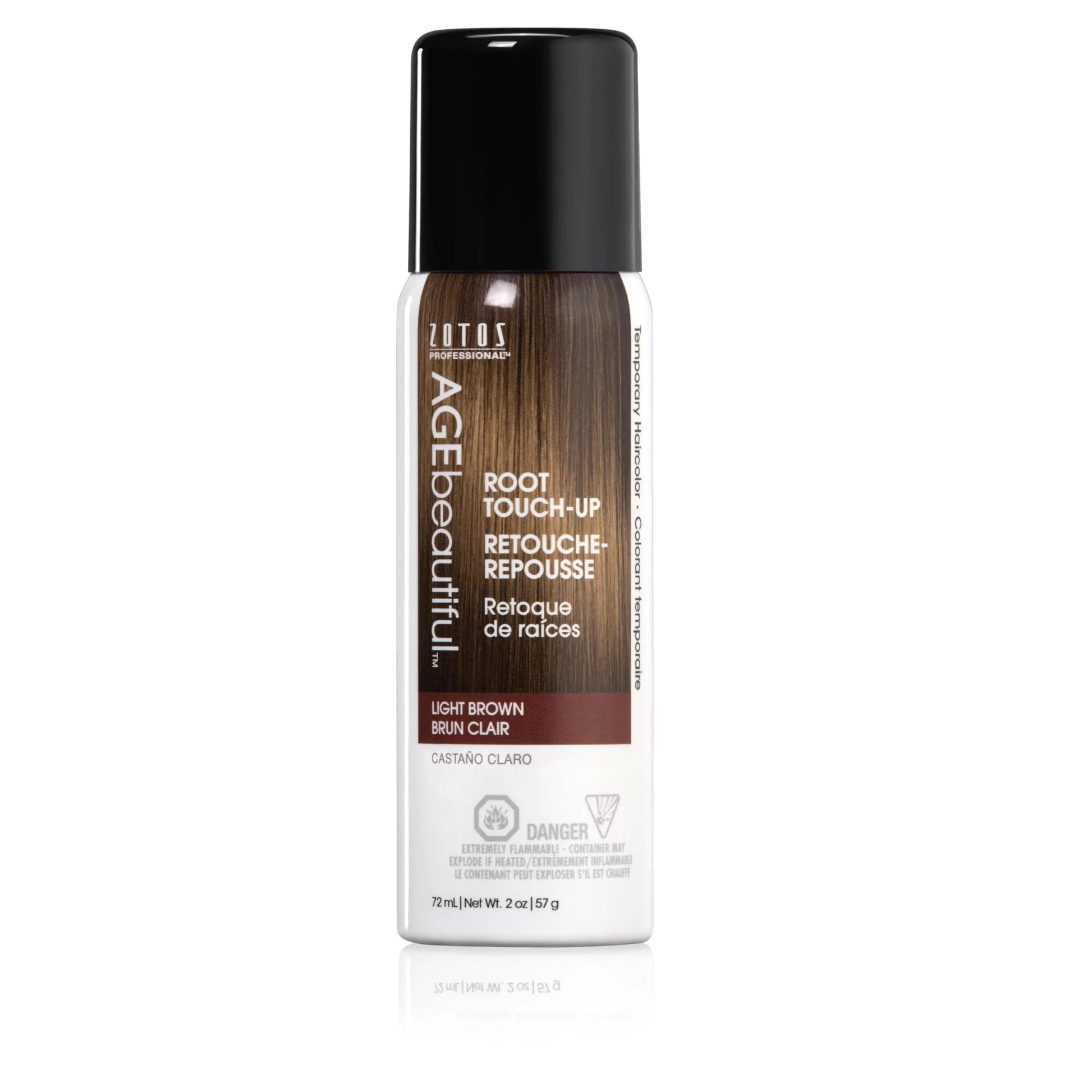 Lavender AGE beautiful Root Touch Up Hair Color Spray | Touch-Up Gray Concealer | Temporary Cover Up | Adds Volume & Covers Thinning Patches | Water, Sweat, Stain Resistant | Light Brown | 2 Fl Oz
