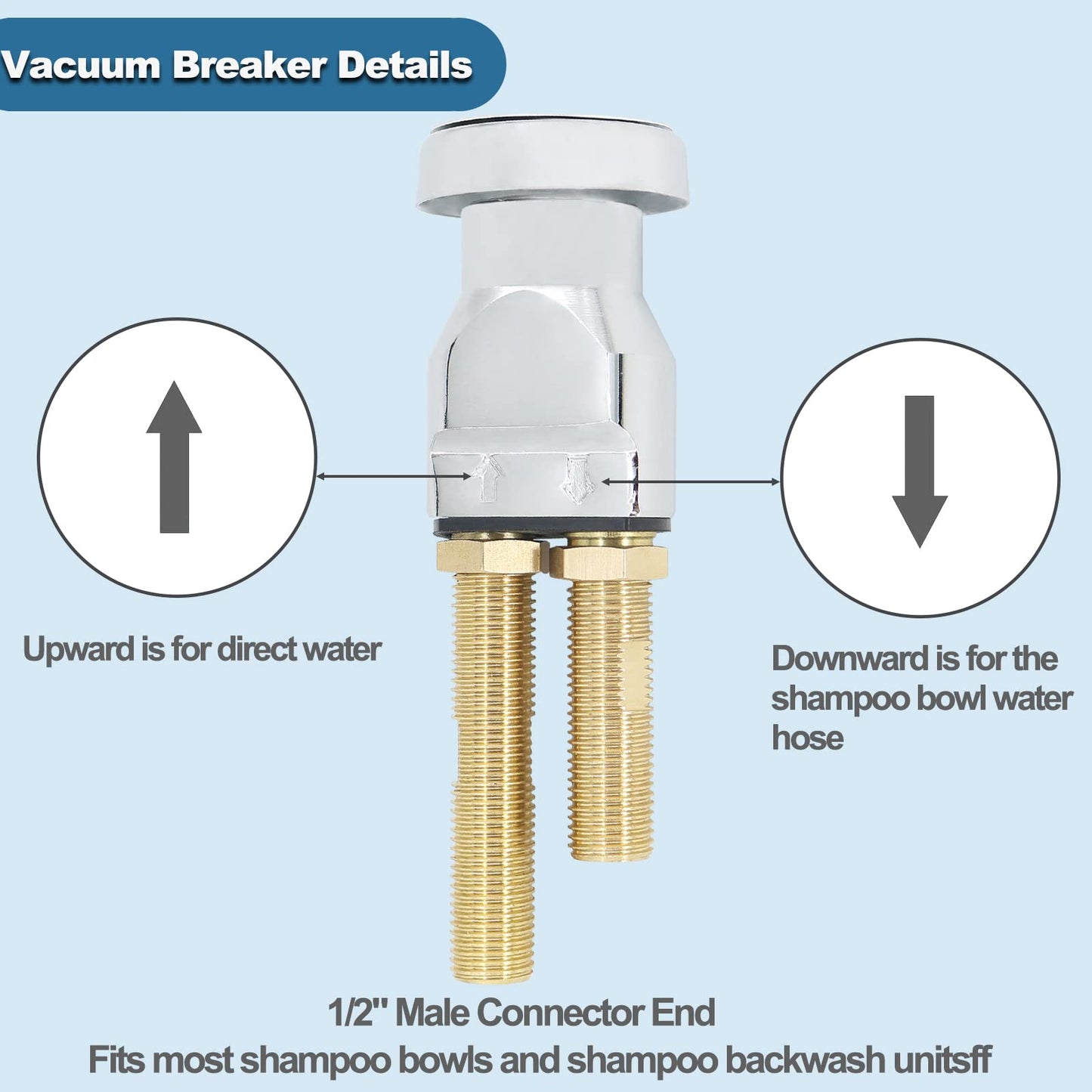 Lavender Shampoo Bowl Vacuum Breaker Kit 7Pcs Shampoo Bowl Faucet Salon Sink Replacement Parts