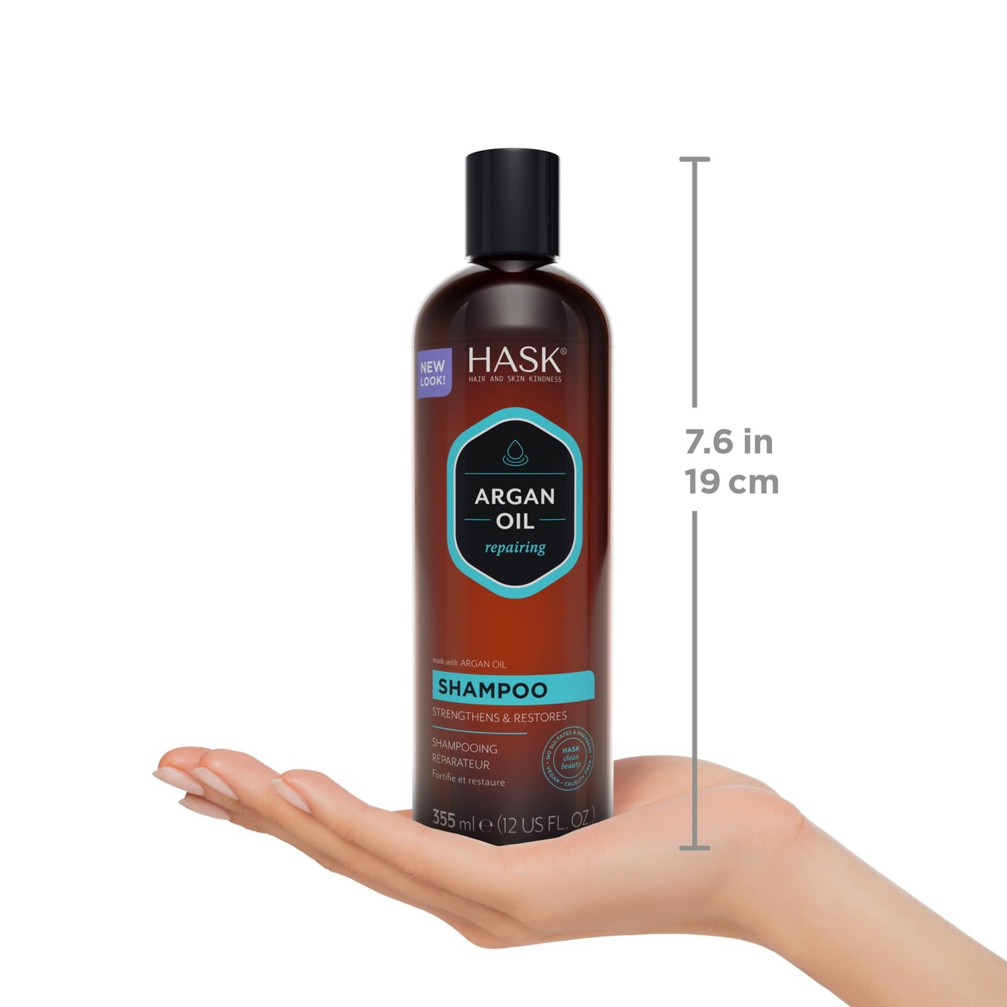 White Smoke HASK Argan Oil Reparing Shampoo, 12 Fl Oz
