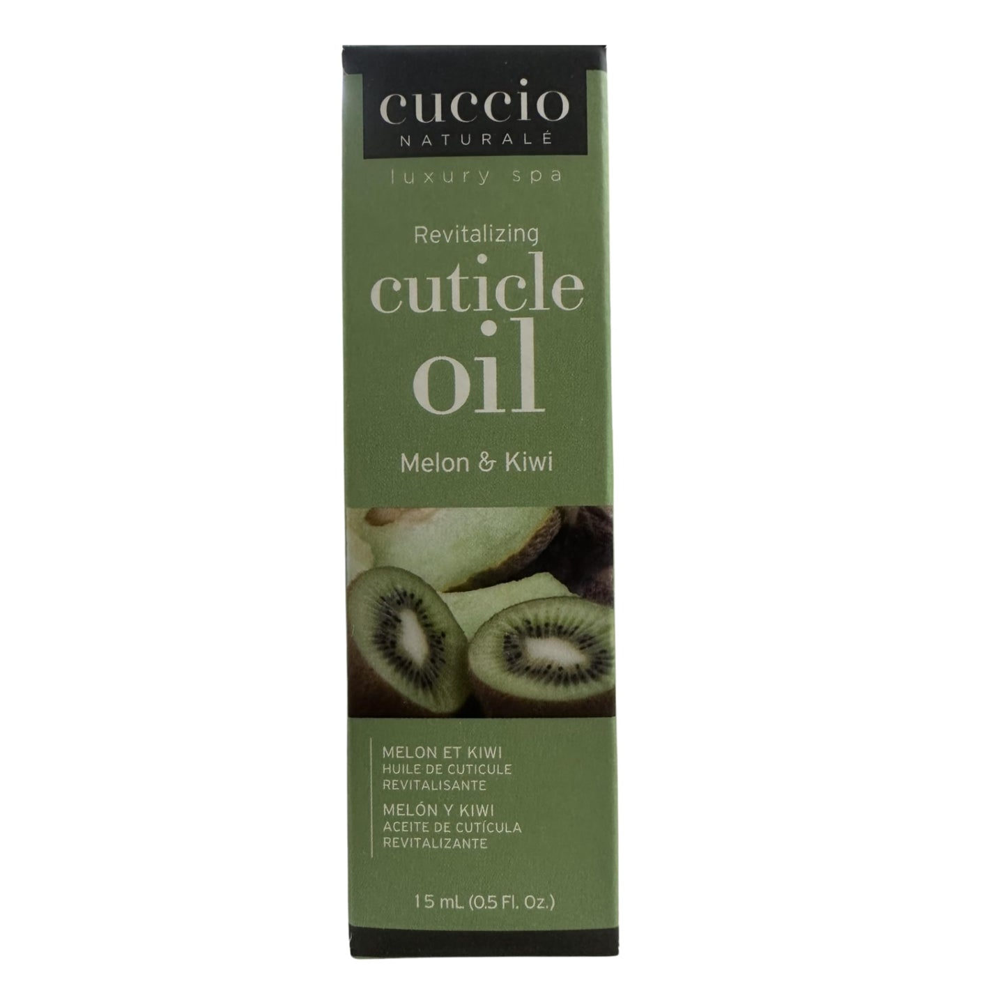 Dark Olive Green Cuccio Naturale Melon & Kiwi Revitalizing Cuticle Oil – Nourishing Treatment for Dry, Cracked Cuticles & Brittle Nails, 0.50 Fluid Ounce