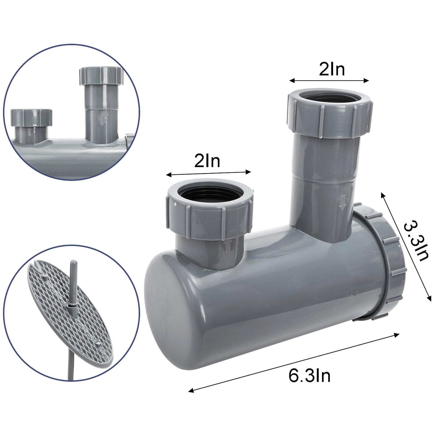 White Smoke WUWEOT 2 Pack Universal Shampoo Bowl Sink Hair-P Trap, Professional Salon Hair Trap for Backwash Shampoo Bowl Sink with Filter Stem, Keep Drain Clean and Easy to Install