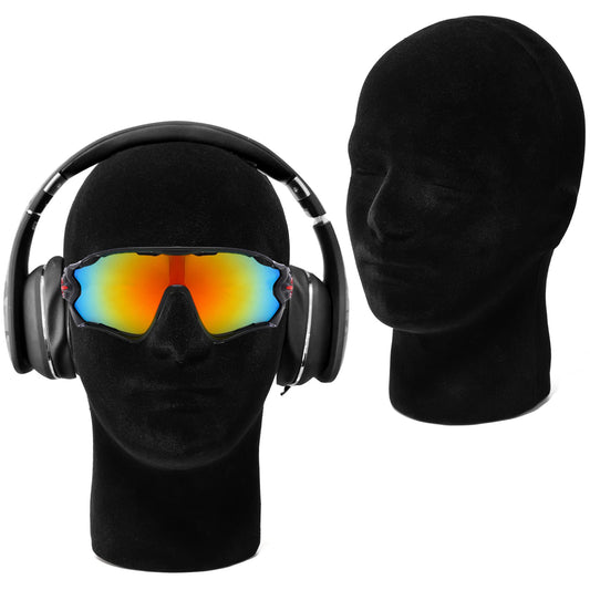 White Smoke Foraineam 2 Pack Male Foam Mannequin Head Wig Display Holder, 11 Inch Man Manikin Stand Model, Black Foam Heads for Wig Hats Glasses Masks