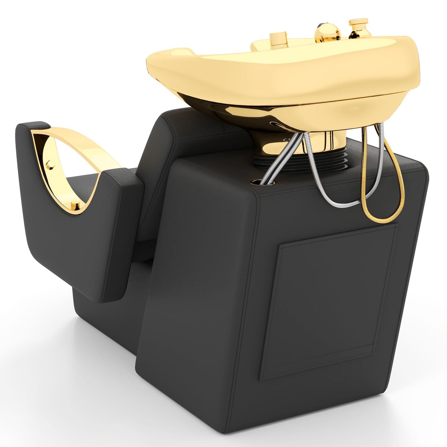 Dark Slate Gray Artist hand Shampoo Station, Backwash Chair, Ceramic Hair Wash Bowl, Shampoo Bowl for Spa Beauty Salon (Gold)