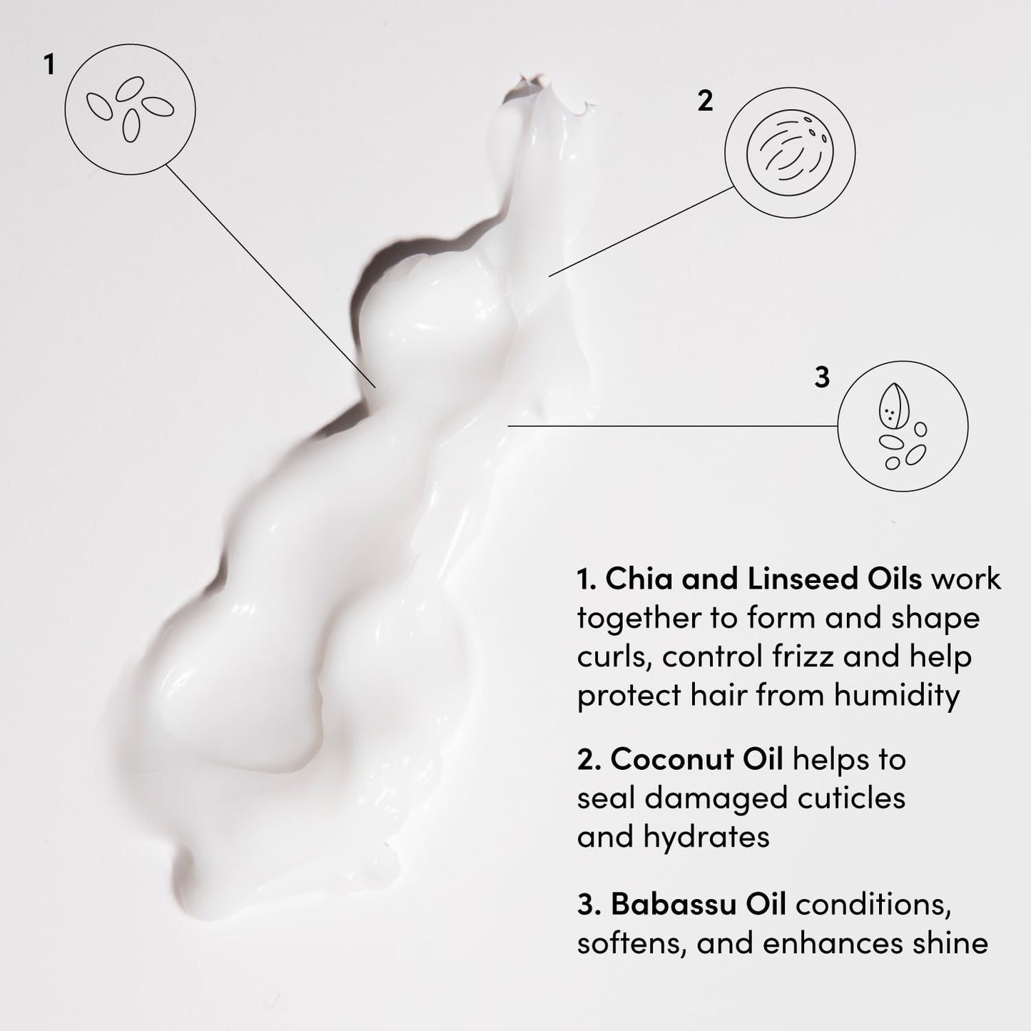 Lavender OUAI Curl Cream - Curl Defining Cream with Chia & Linseed Oil - Enhances Definition, Hydration & Shine - Tames Frizz & Protects from Humidity - Silicone-Free Curly Hair Products for Women (8 oz)