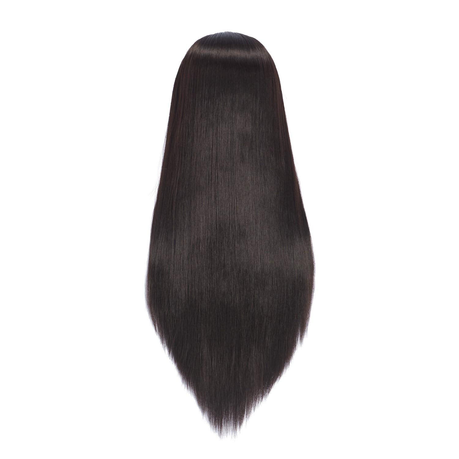 White Smoke Headfix 26in-28in Long Hair Mannequin Head Stnthetic Fiber Hairdresser Practice Styling Training, Cosmetology Manikin Doll Head With Clamp Stand (6F1919LB0220)