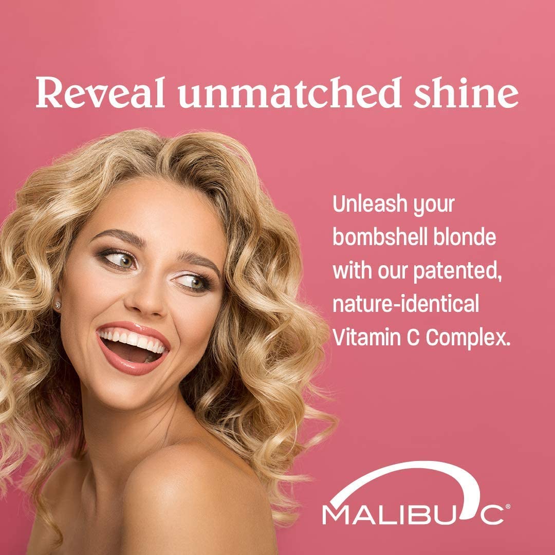 Pale Violet Red Malibu C Blondes Enhancing Shampoo - Sulfate-Free Purple Shampoo for Blondes - Helps Preserve Highlights & Remove Brassiness - Moisturizing & Revitalizing Hair Care (33.8 oz)