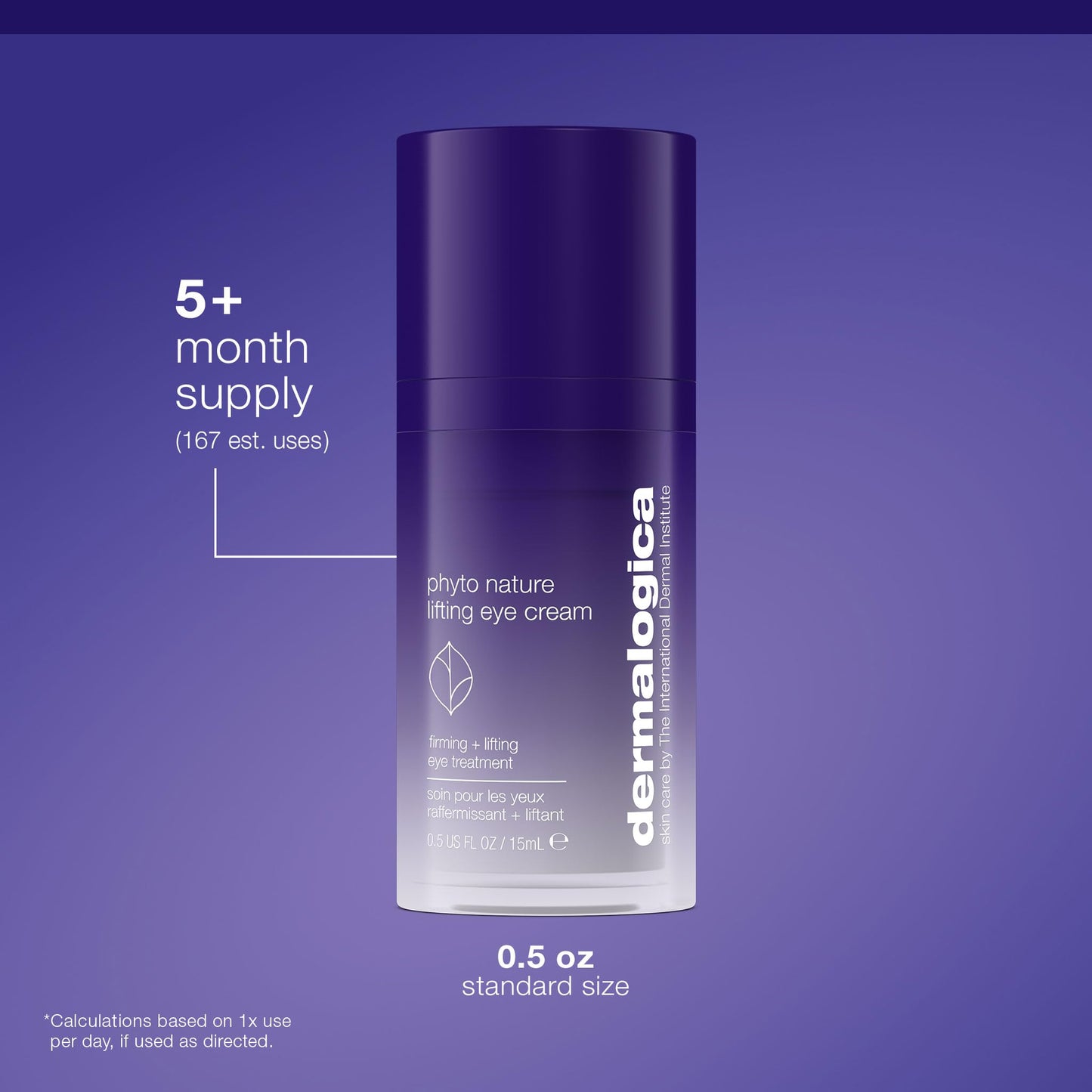 Slate Blue Dermalogica Phyto Nature Lifting Eye Cream, Skin Treatment Serum for Around Eyes - Reduces the Appearance of Fine Lines and Wrinkles