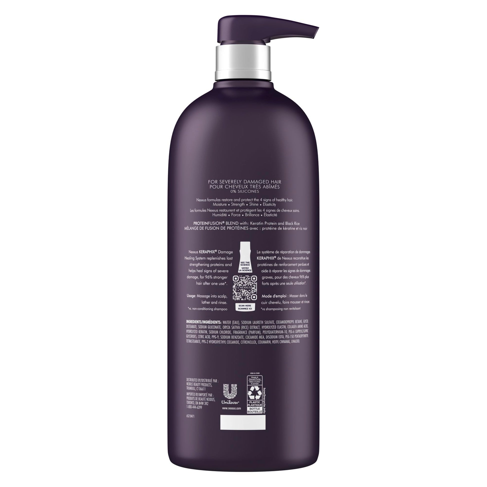 Dim Gray Nexxus KERAPHIX Shampoo for Damage Repair for Damaged Hair Powered by KRT Keratin Resistance Therapy with Liquid Crystal Amino Acids 33.8 Fl oz