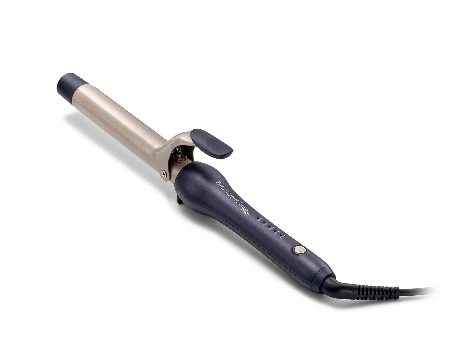 White Smoke Bio Ionic GoldPro 1" Curling Iron, Blue, Moisturising Heat & 24K Gold MX, New & Improved 15% Longer Barrel Ceramic Curling Iron, Adjustable Heat, Versatile Hair Styling Wand for Long-Lasting Curls