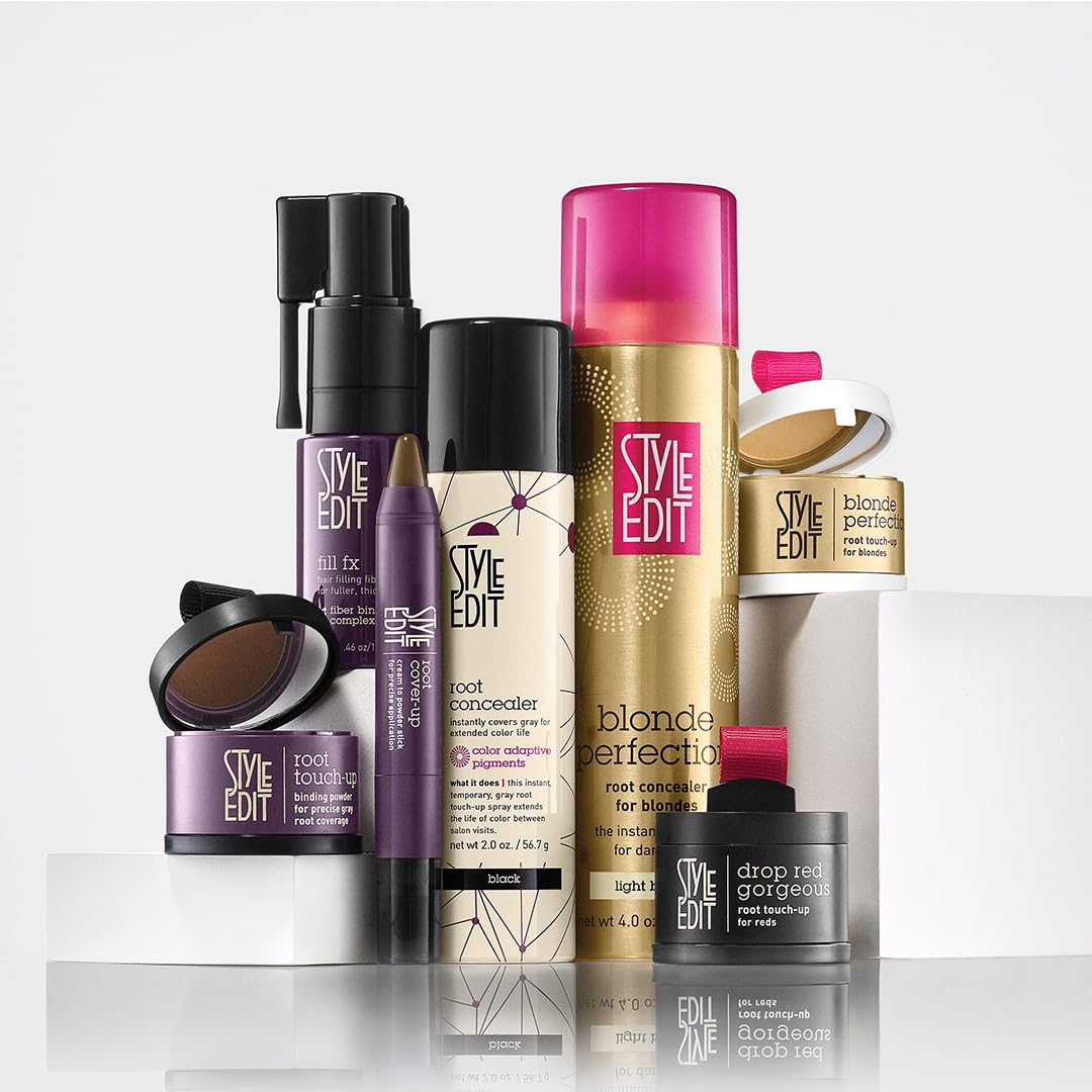 Lavender Style Edit Root Touch Up Spray | Temporary Hair Color for Gray Roots and Thinning Hair | Salon-Quality, Transfer-Resistant Hair Concealer | Medium Brown, 2 oz