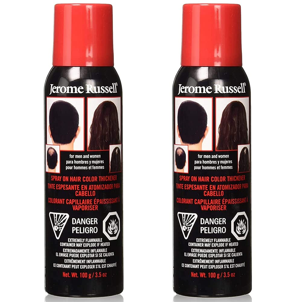 White Smoke Jerome Russell Spray-On Hair Color & Thickener, Medium Brown – Instant Root Cover Up for Thinning & Fine Hair, Full Coverage, 3.5 oz, 2-Pack
