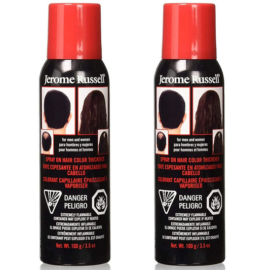 White Smoke Jerome Russell Spray-On Hair Color & Thickener, Medium Brown – Instant Root Cover Up for Thinning & Fine Hair, Full Coverage, 3.5 oz, 2-Pack