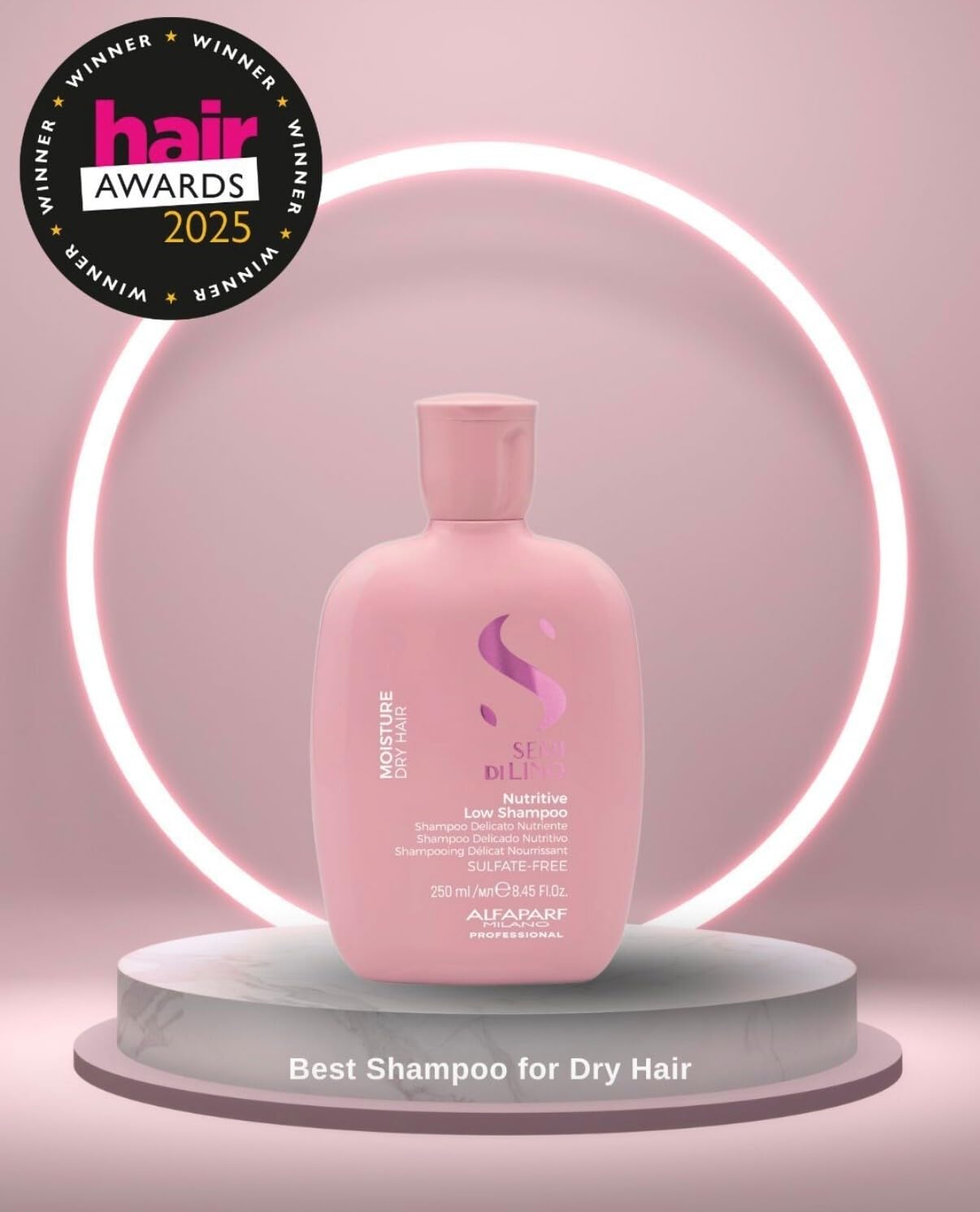 Dark Gray Semi di Lino Moisturizing Shampoo and Hair Mask for Dry Hair - Hydrates, Nourishes, Softens - Color Safe - Adds Shine and Softness on Dry Damaged Hair - Sulfate Free