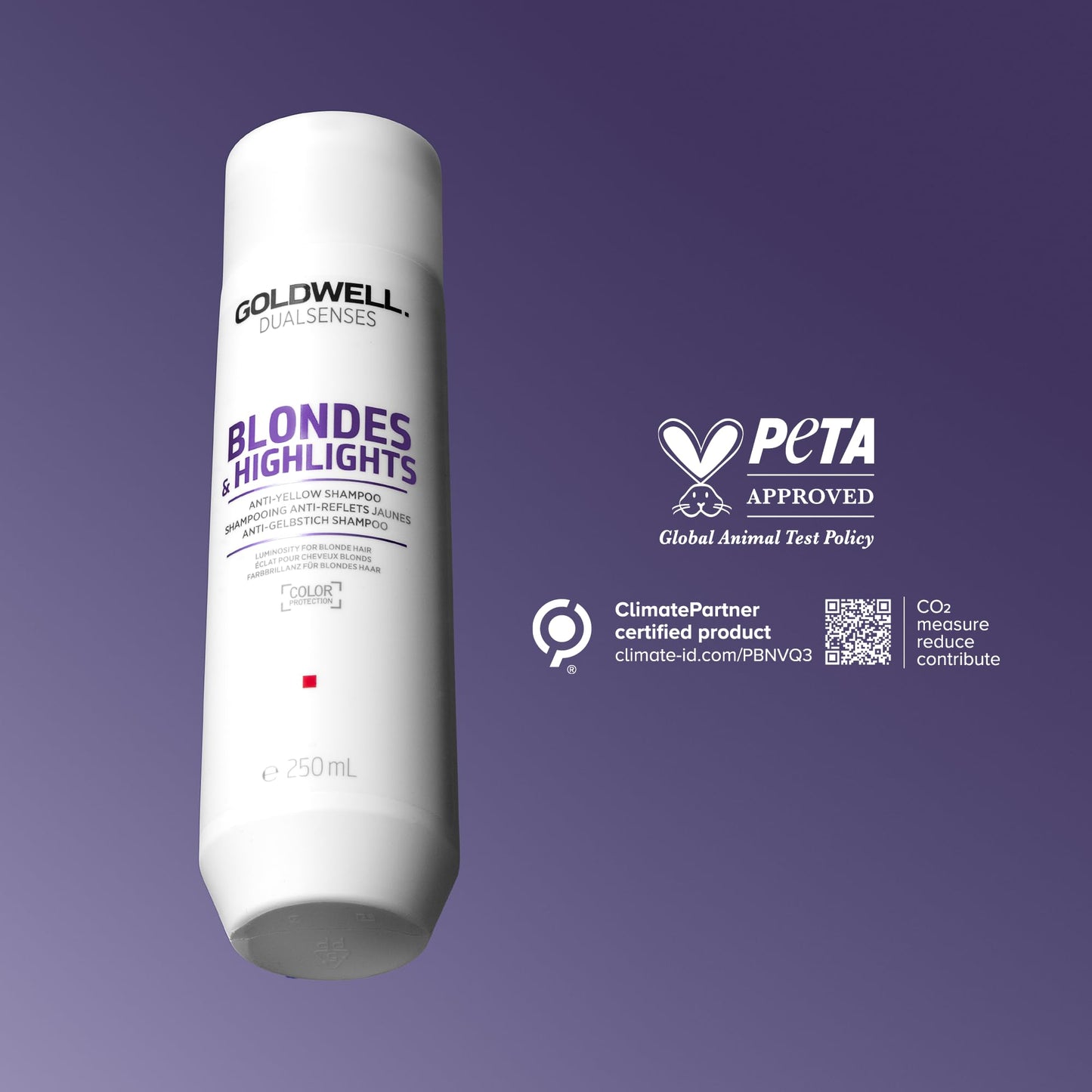 Dark Slate Blue Goldwell Dualsenses Blondes & Highlights Anti-Yellow Shampoo 1L