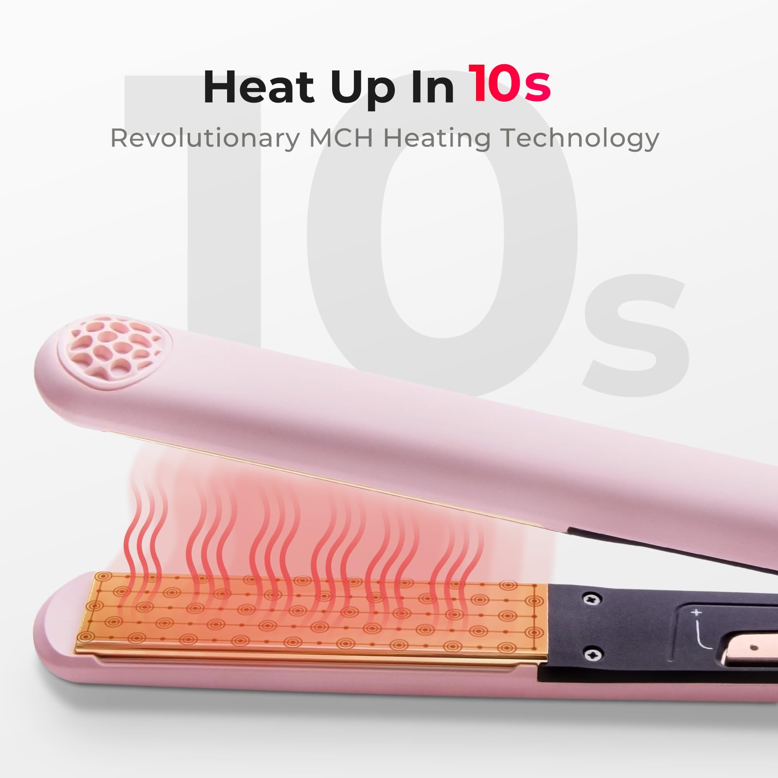 White Smoke TYMO Flat Iron Hair Straightener and Curler 2 in 1 with 10s Fast Heating, 1 Inch Professional Titanium Straightening Curling Iron with 32 Adjustable Temp and Automatic Shut Off