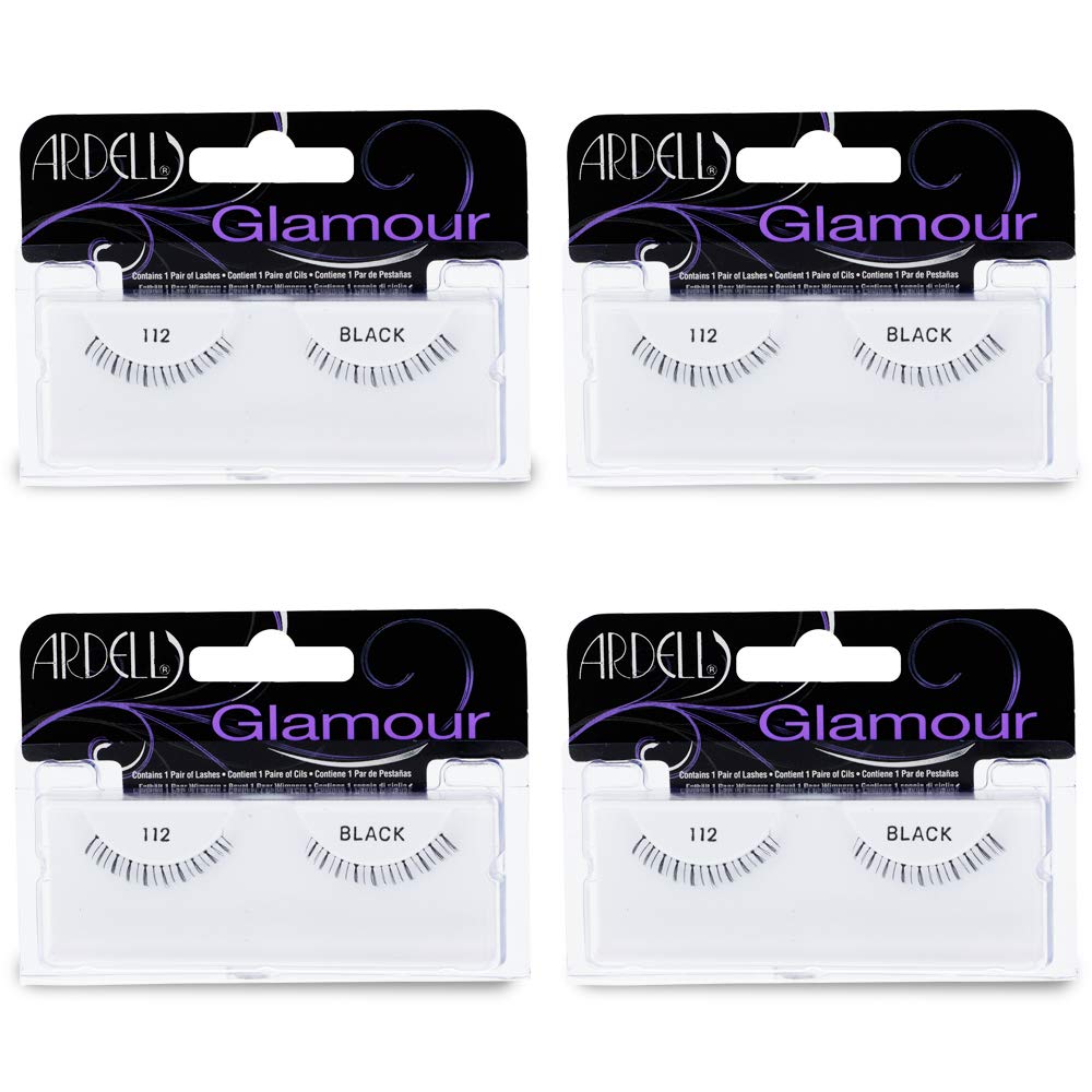 White Smoke Ardell False Eyelashes Glamour Strip Lashes 112 Black (Lower Lash) 4 Pack