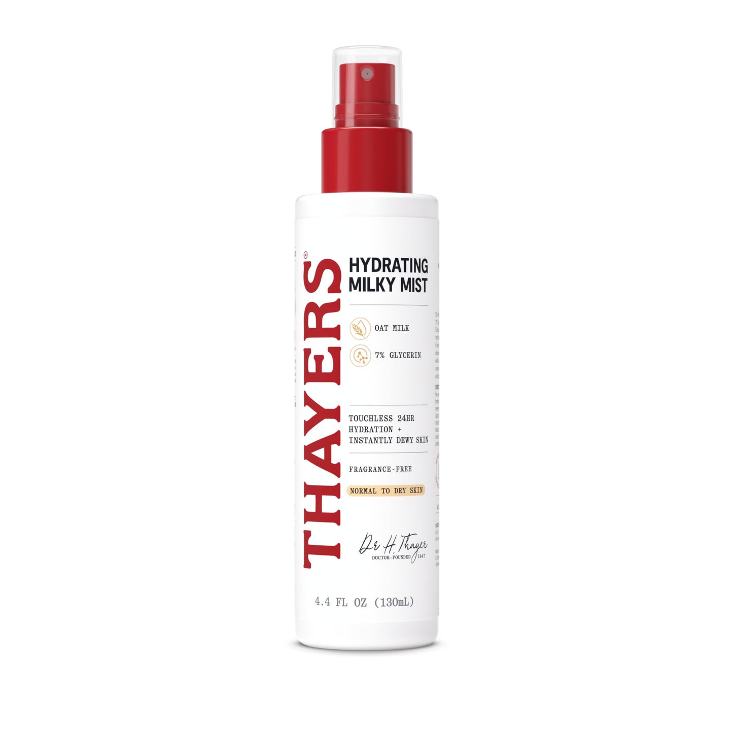 White Smoke THAYERS Milky Mist with Oat Milk & 7% Glycerin, Facial Spray for Skin Barrier Repair & 24 Hour Hydration, Toner Spray Made for All Skin Types, Fragrance-Free, 4.4 fl oz