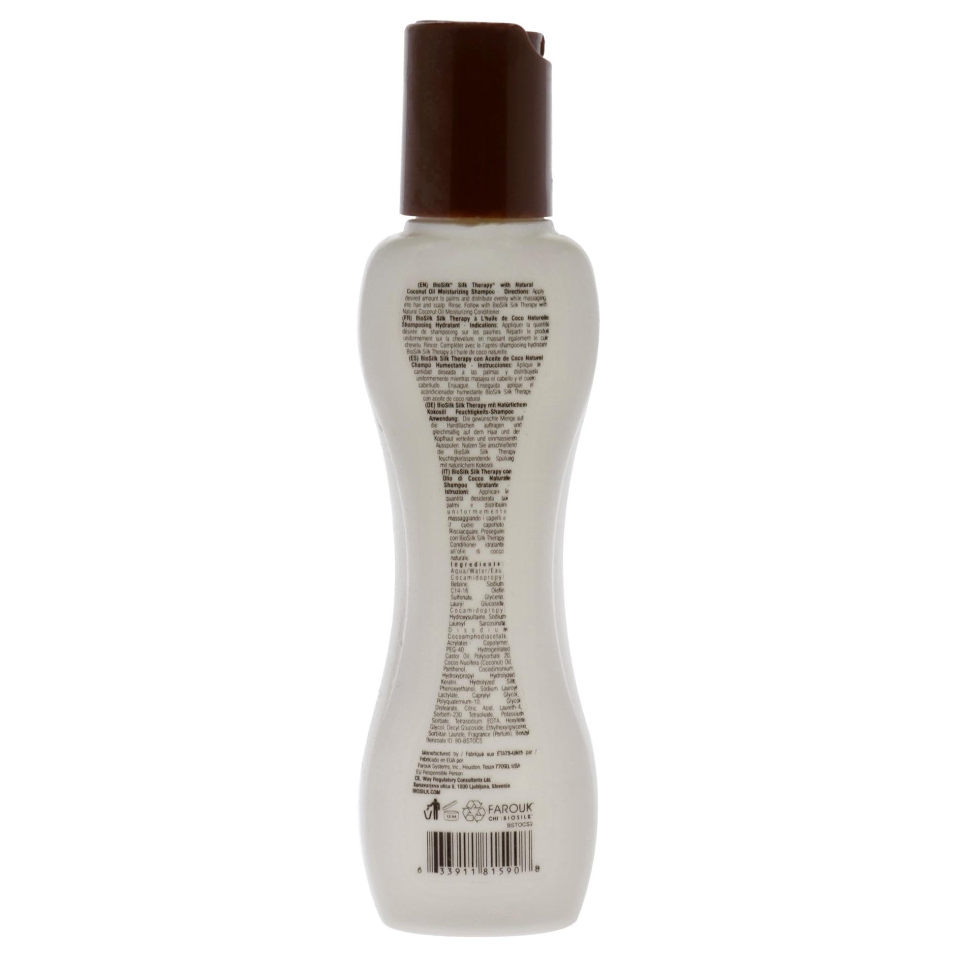 White Smoke Biosilk Silk Therapy with Organic Coconut Oil Moisturizing Shampoo Unisex Shampoo 2.26 oz