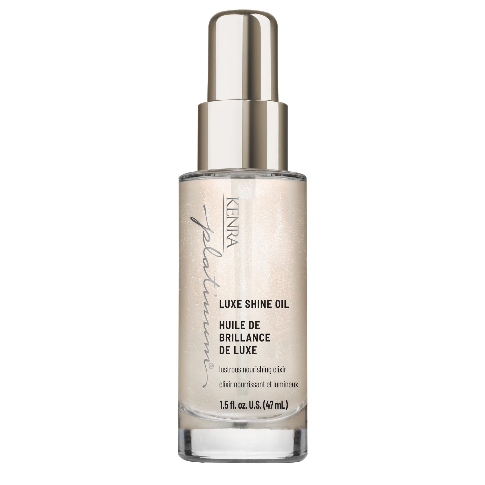 White Smoke Kenra Platinum Luxe Shine Oil | Strengthens, Softens & Smooths Hair | Thermal Protection Up To 450F | Humidity Protection | Controls Frizz | 1.5 fl. Oz