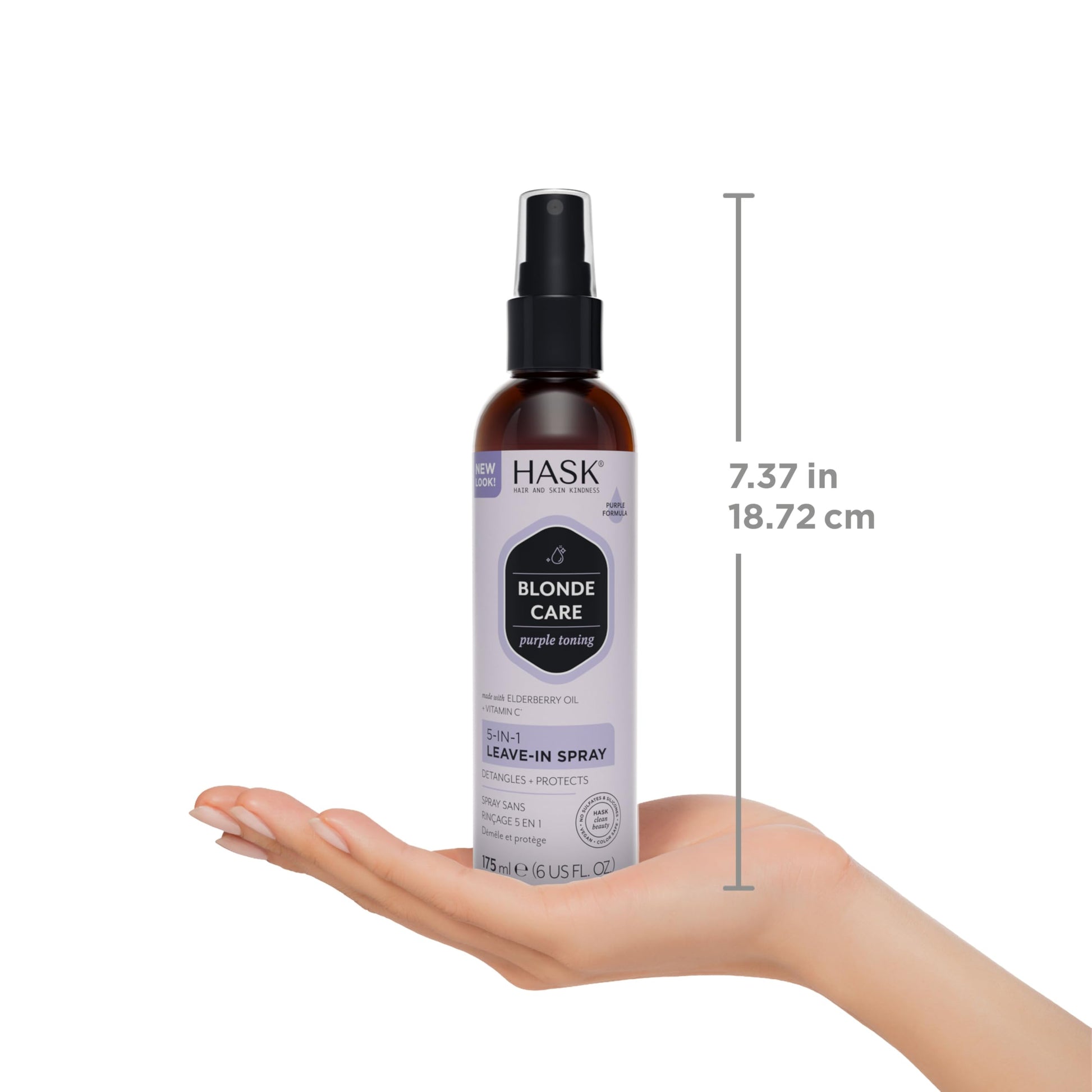 White Smoke HASK BLONDE CARE 5-IN-1 Leave-In Spray Conditioner - vegan formula, cruelty free, color safe, gluten-free, sulfate-free, paraben-free