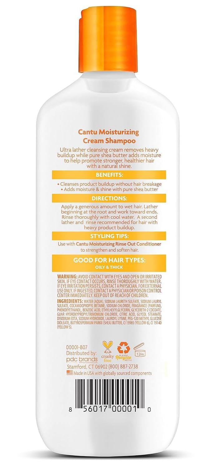 White Smoke Cantu Moisturizing Cream Shampoo with Shea Butter, 13.5 fl oz