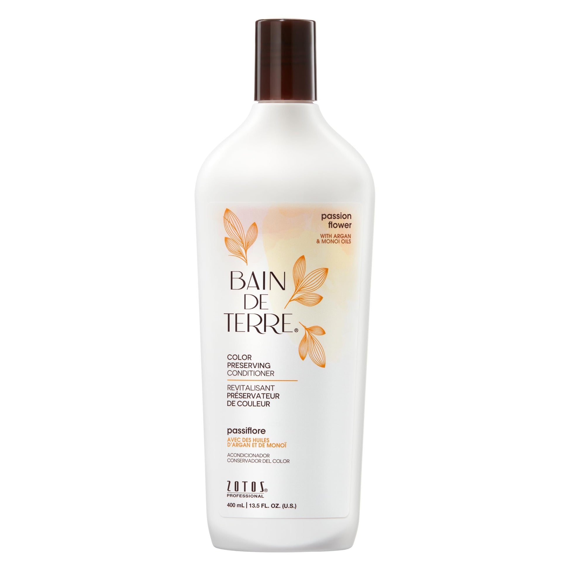 Lavender Bain de Terre Passion Flower Color Preserving Conditioner, Luxurious Hydration for Vibrant Color & Protection from Fading, with Argan & Monoi Oils, Paraben-free, Vegan, 13.5 Fl Oz