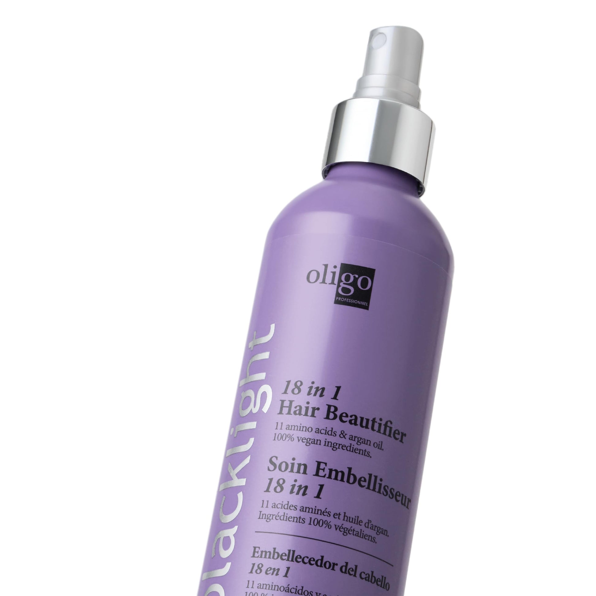 White Smoke Oligo Professionnel - Blacklight 18-in-1 Hair Beautifier for blondes - Vegan - Paraben free - Anti Frizz - Heat Protectant Leave-in Conditioner - Argan Oil - Detangling Hydrating Spray - 8.5oz