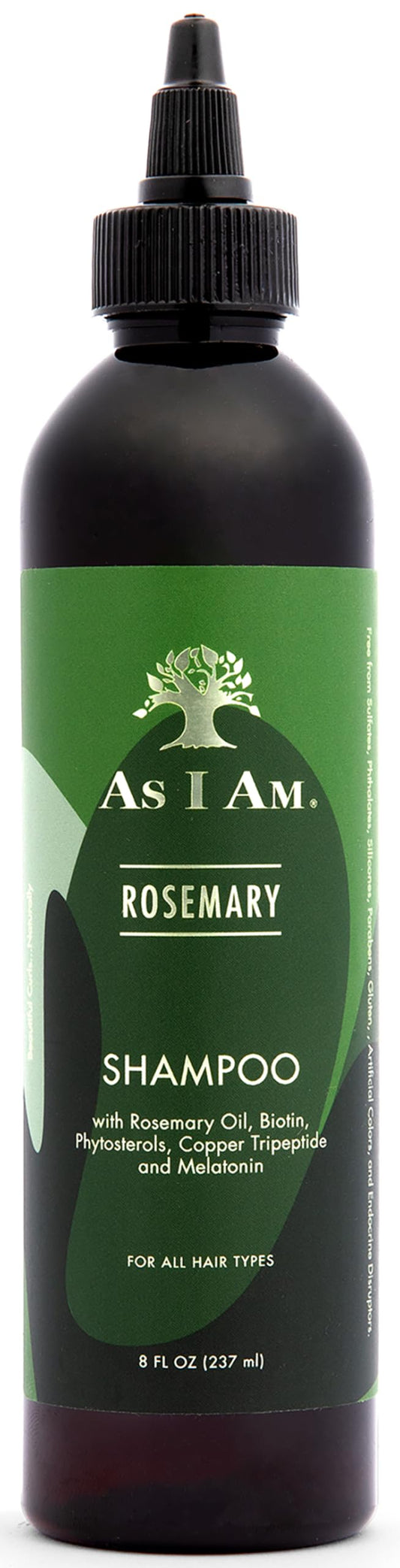 White Smoke As I Am Rosemary Shampoo 8 oz - Scalp Treatment for Hair Density - with Biotin & Saw Palmetto