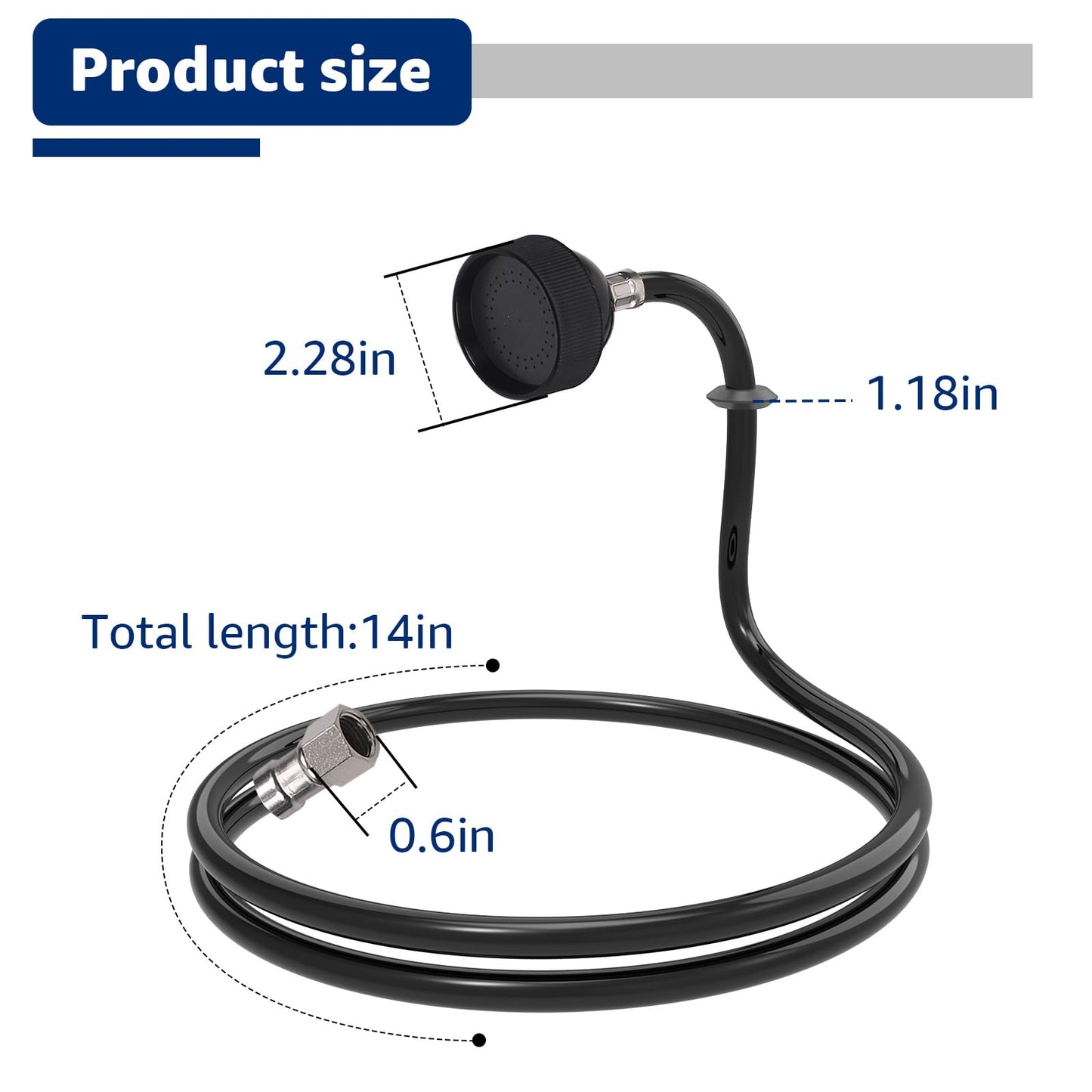 White Smoke Aomitop Shampoo Bowl Sink Hose with Sprayer,Salon Spray Head Attachment for Shampoo Bowl Faucet Vacuum Breaker, Salons Sink, Barber Shop, Spa, 1/4" Thread, 46" Long