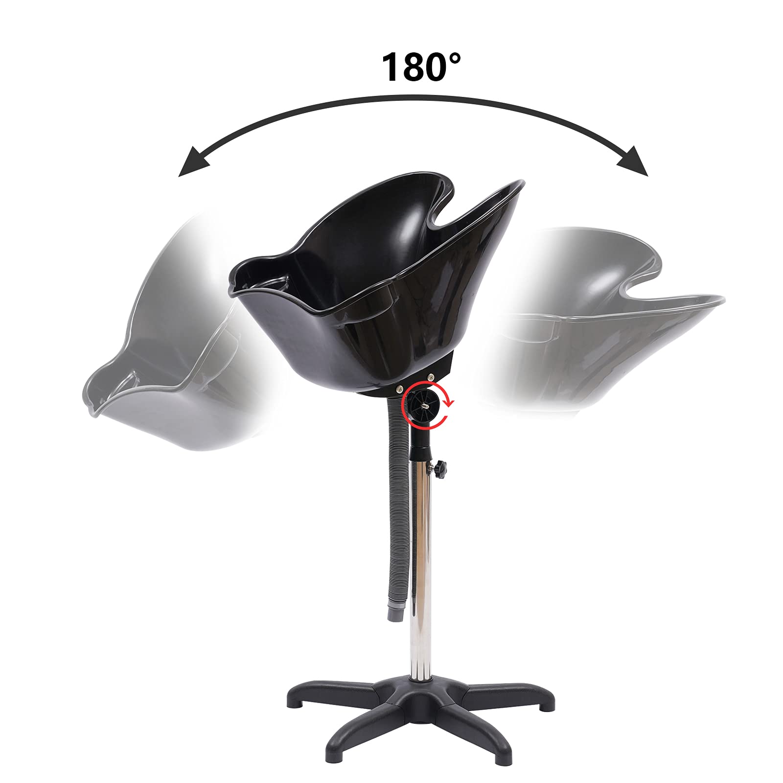 White Smoke Salon Deep Shampoo Basin Sink Hair Treatment Bowl Height Adjustable Portable